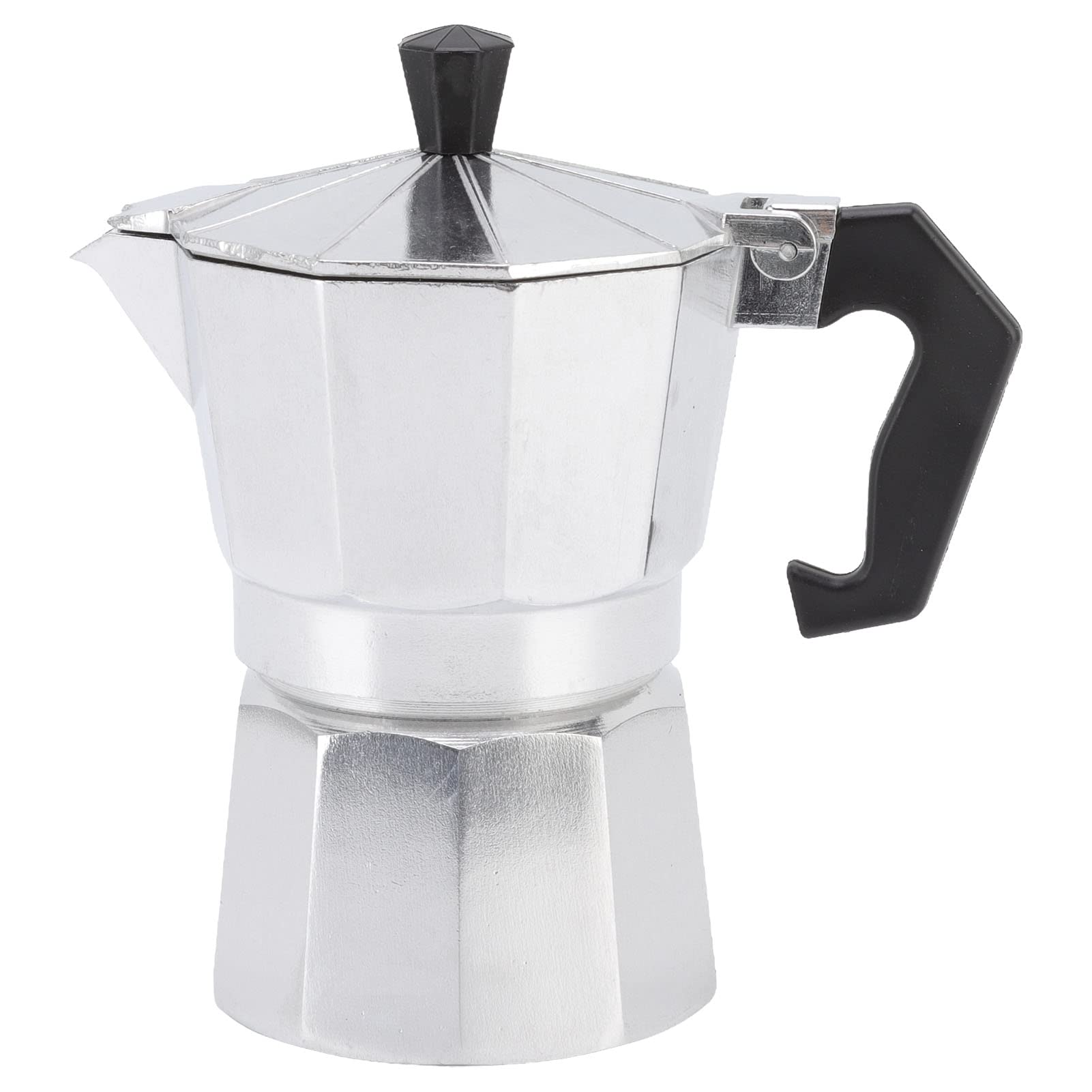 Stovetop Espresso Maker Moka Pot - 150ml Aluminum Octagonal Coffee Maker for Camping, Office & Home Use | Rustic Style Italian Coffee Maker for Perfect Espresso on Stove or Campfire