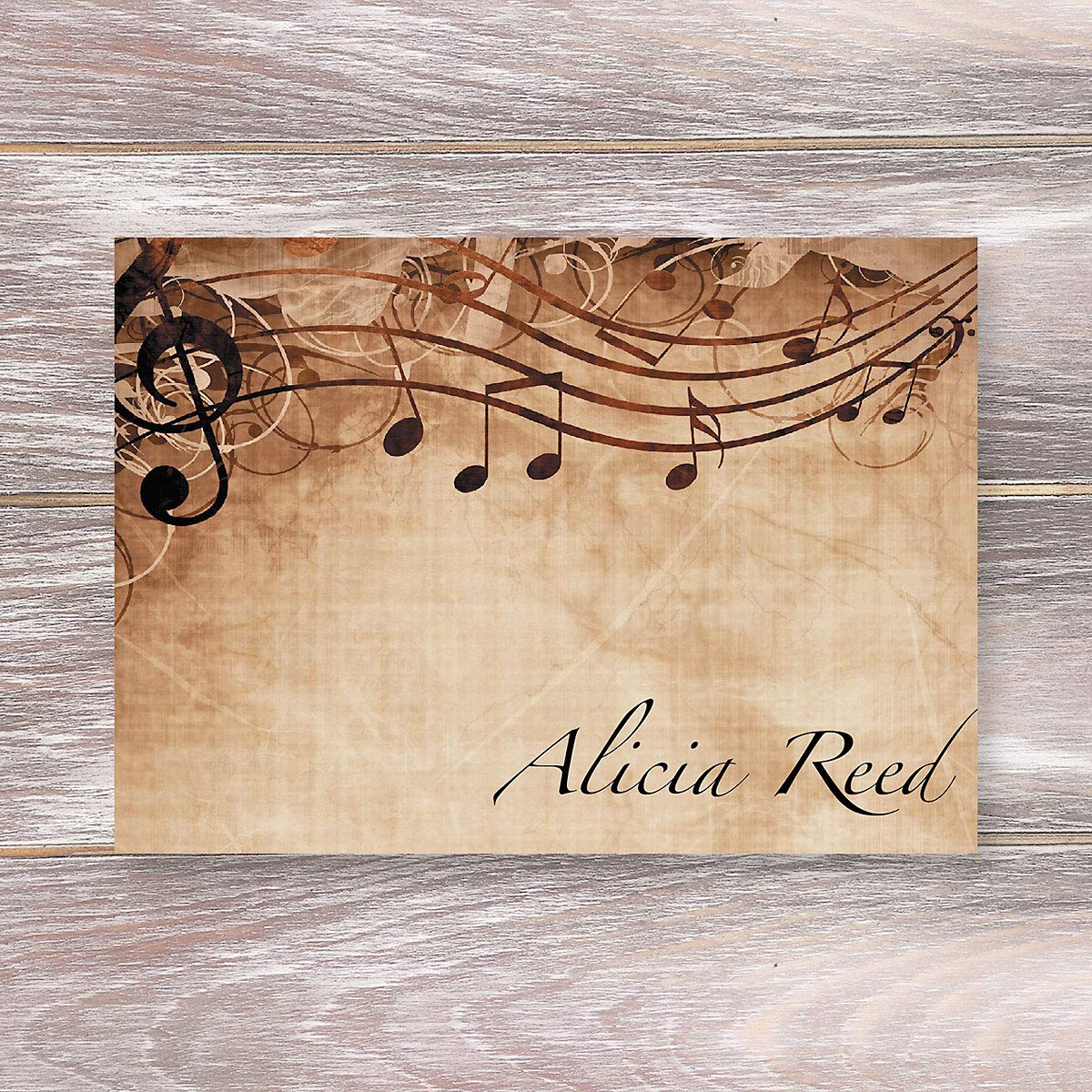 Personalized Music Note Cards - 24 Blank Cards with Envelopes, 4¼