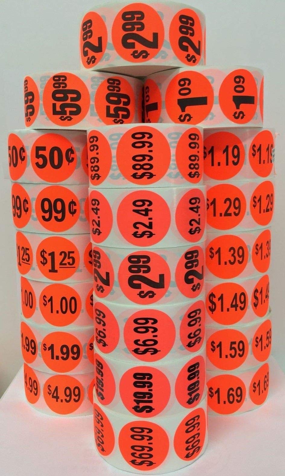 1-1/2 Inch Red Circle Price Stickers - 1000 Labels per Roll for Supermarket Grocery Food Pricing & Packaging | Bulk Pricing Tags for Retail Stores, Farmers Markets & Small Businesses