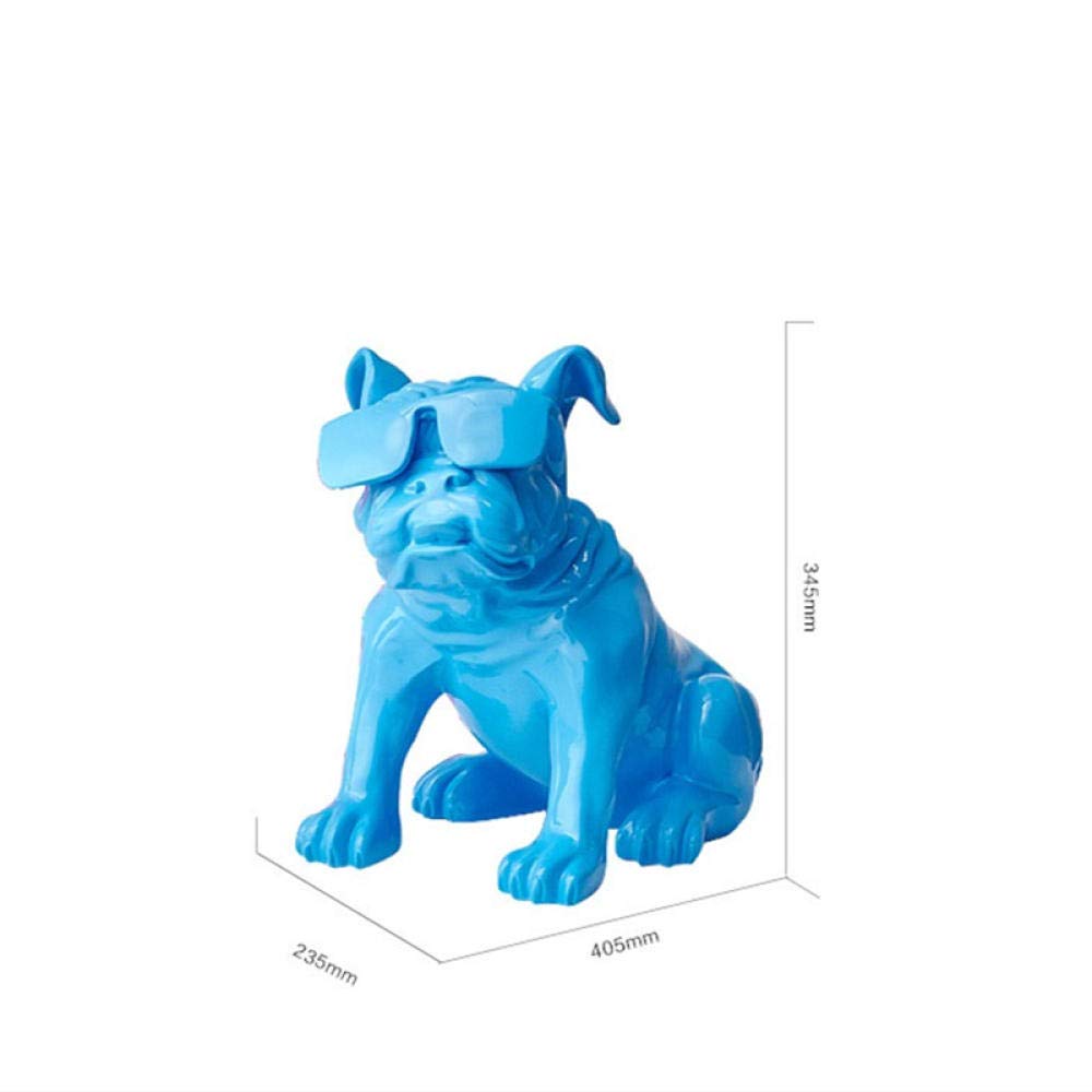 40.5Cm British Bulldog Glass Art Sculpture - Elegant European Style Hanging Ornaments for Home Decor, Perfect Housewarming Gift & Shop Opening Decoration (Simulation Dog Statue) - Ideal for Living Room, Office, or Retail Store Displays