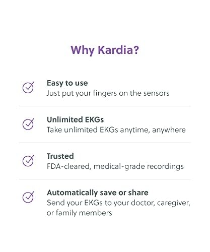 AliveCor KardiaMobile Wireless ECG Monitor - Portable EKG Device for Atrial Fibrillation Detection | Home Heart Health Monitoring | Perfect for Travel, Gym & Remote Cardiac Care