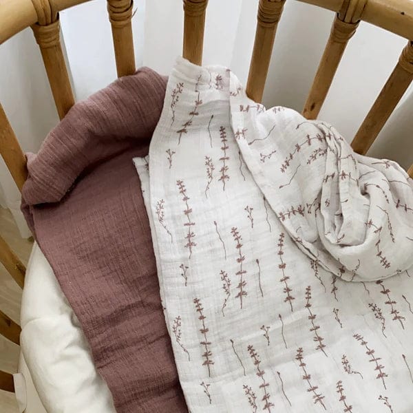 Ely's&Co. 100% Cotton Muslin Swaddle Blankets for Babies (2 Pack) - Soft & Breathable for Newborn Swaddling, Nursing Cover, Stroller Blanket