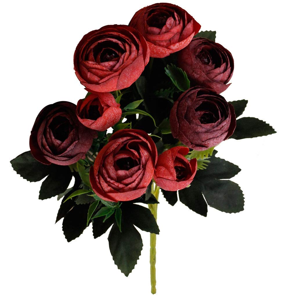 ZZTT 9 Heads Artificial Rose Bouquet - Realistic Fake Roses for Home Decor, Wedding Centerpieces, Table Arrangements & Floral Displays (Color: 6) - Perfect for Living Room, Bedroom, Office & Event Decorations