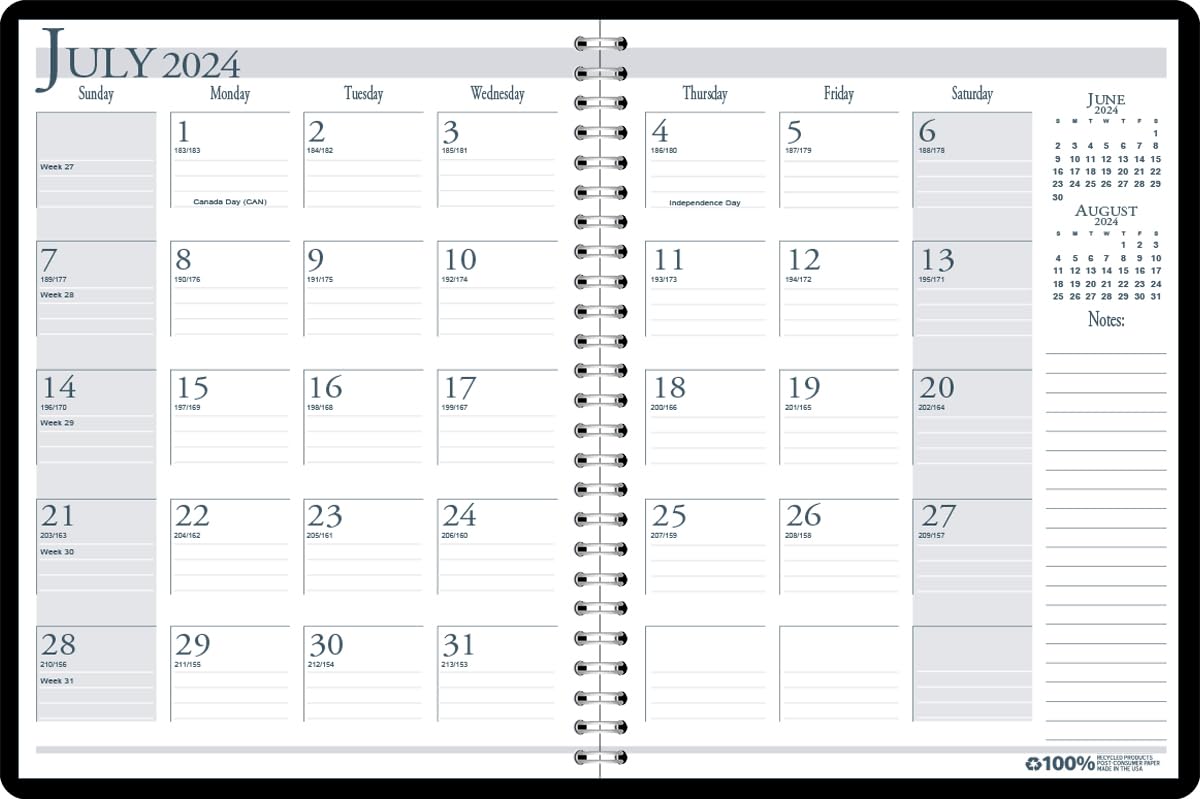 House of Doolittle 2024-2025 Academic Monthly Planner - Dark Pink, 8.5 x 11 Inches, July to August (HOD26305-25) | Perfect for Students, Teachers & Office Professionals - School, Work & Personal Organization