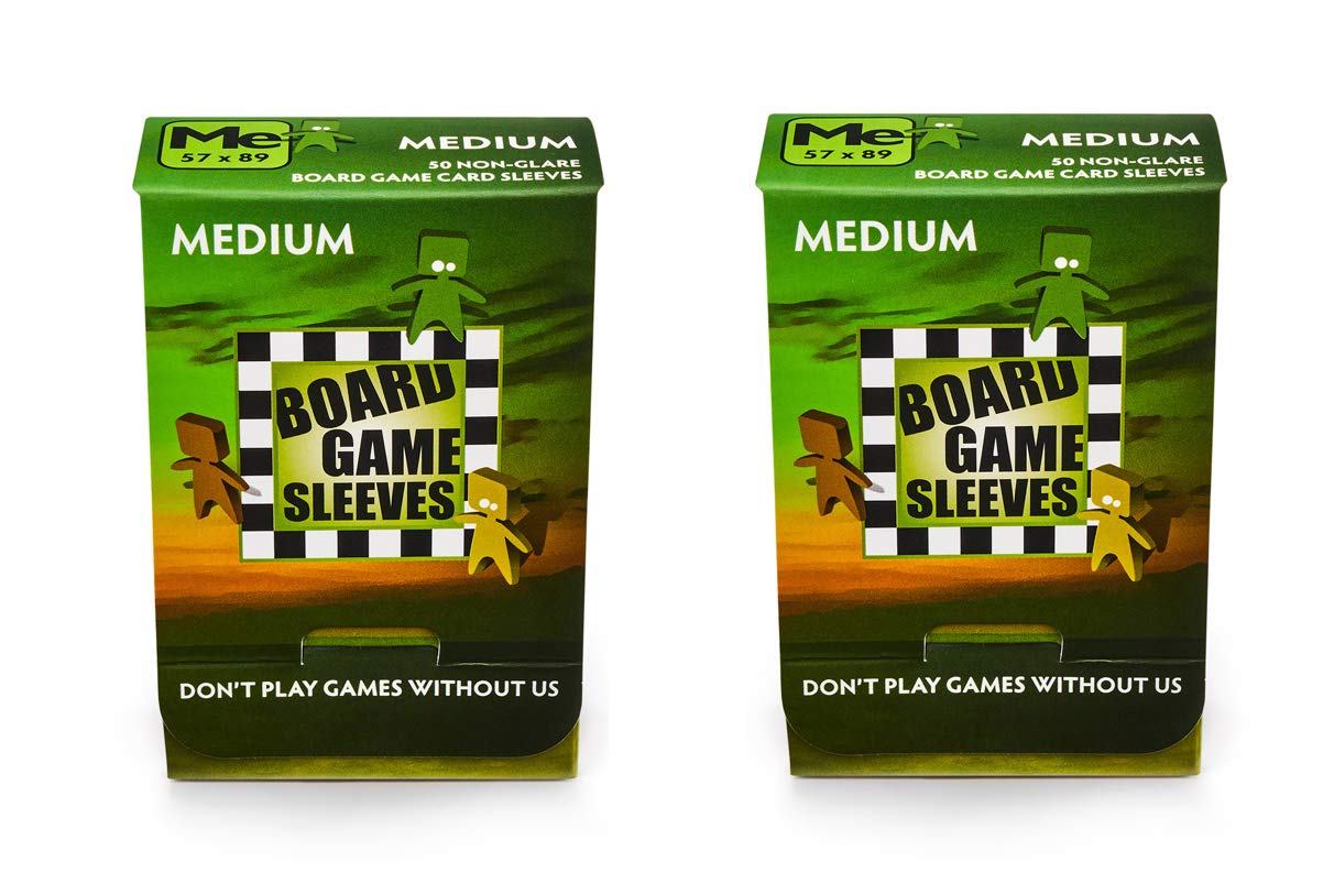 2 Packs Arcane Tinmen Non-Glare Board Game Card Sleeves - 50 Count Medium Size (100 Total) - Perfect for MTG, Pokemon & Trading Card Games Protection