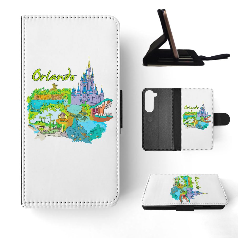 Foxercases Orlando USA FLIP Wallet Phone Case for Samsung Galaxy S23 Ultra/Plus - Slim Protective Cover with Card Slots & Kickstand | Perfect for Travel, Shopping & Daily Use
