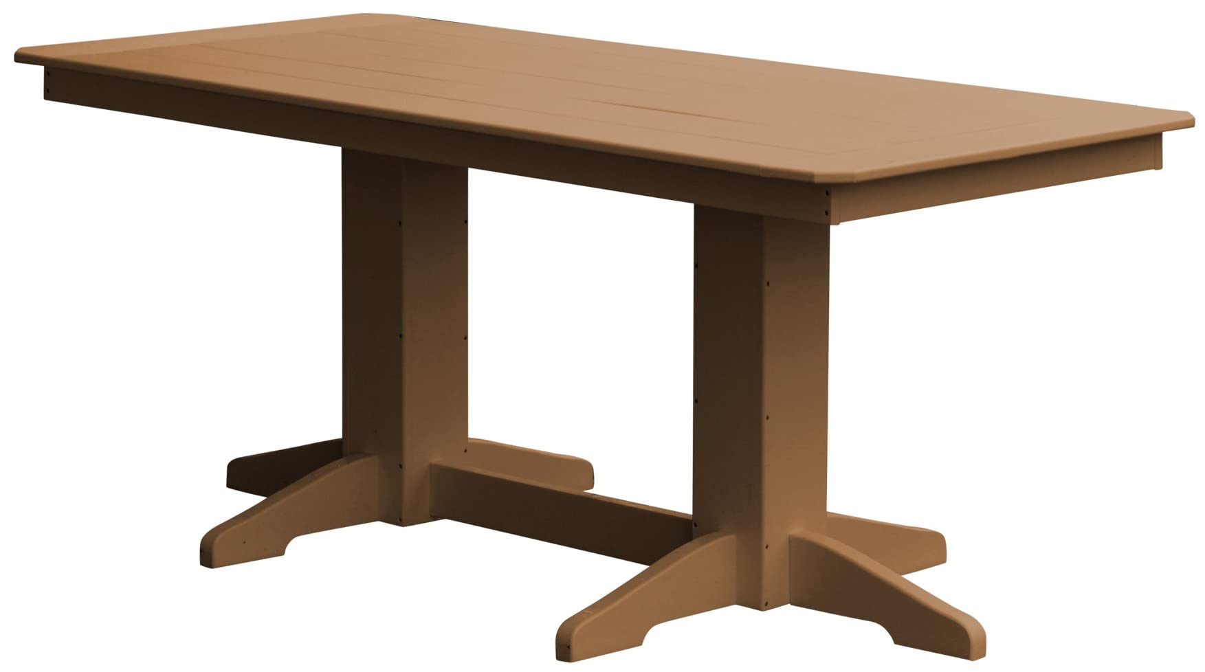 Durable 6ft Cedar Poly Lumber Outdoor Dining Table - Weather-Resistant Patio Furniture for Backyard, Garden & Poolside Entertaining