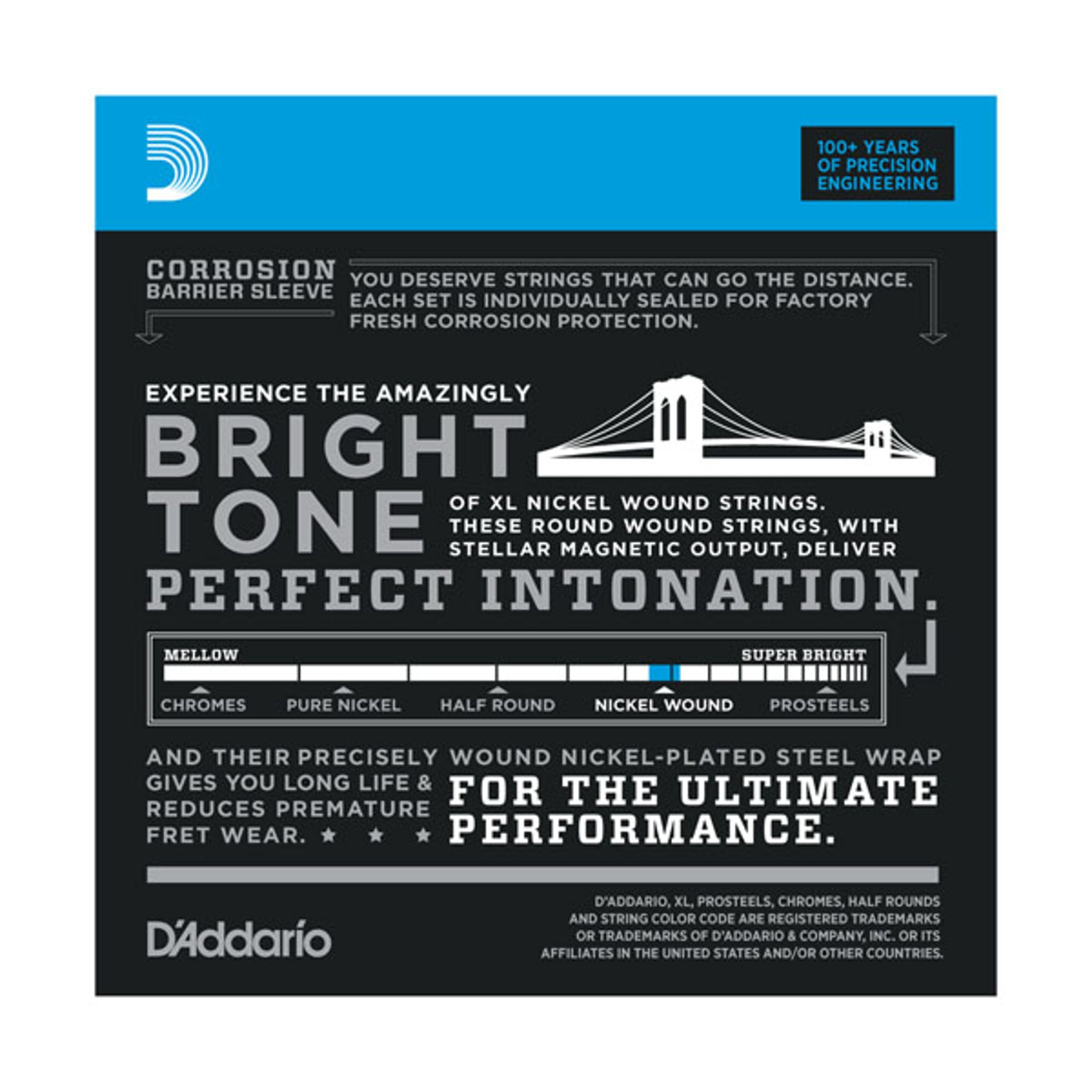 D'Addario EXL110-10P Electric Guitar Strings 10-46 Nickel Wound (10-Pack) - Perfect for Rock, Blues & Studio Recording