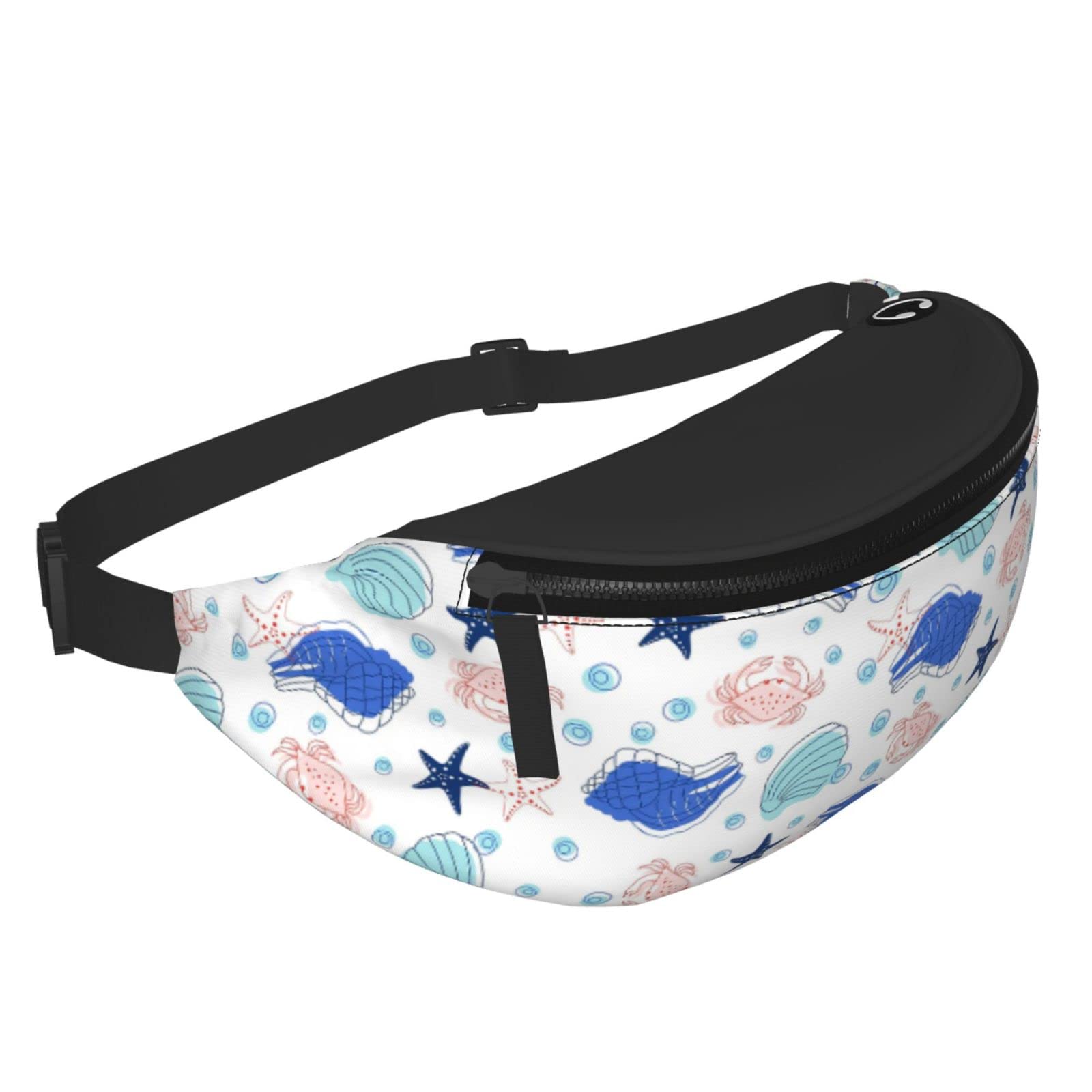 Cartoon Undersea Animal Fanny Pack - Adjustable Waist Bag for Men & Women - Waterproof Crossbody Bum Bag for Running, Hiking, Workout, Travel & Outdoor Activities