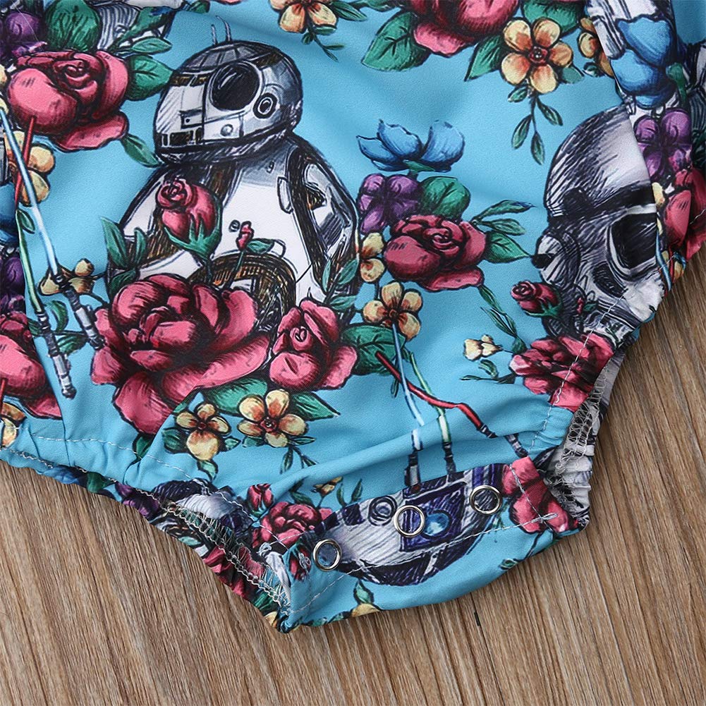 Adorable Baby Girl Romper - Floral Sleeveless Backless Ruffle Sleeve One-Piece Outfit for Newborn Princess | Perfect for Summer, Photoshoots & Special Occasions