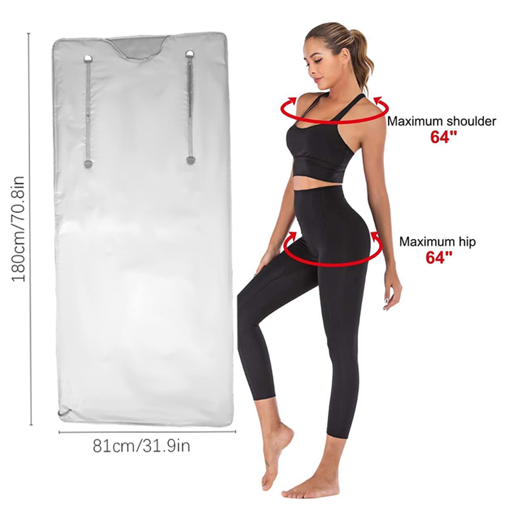 ZZMFORE Infrared Sauna Blanket for Weight Loss & Detox - Digital Electric Heating Pad with 2-Zone Temperature Control, 50 Plastic Films - Portable Slimming Blanket for Home Spa, Relaxation & Body Contouring