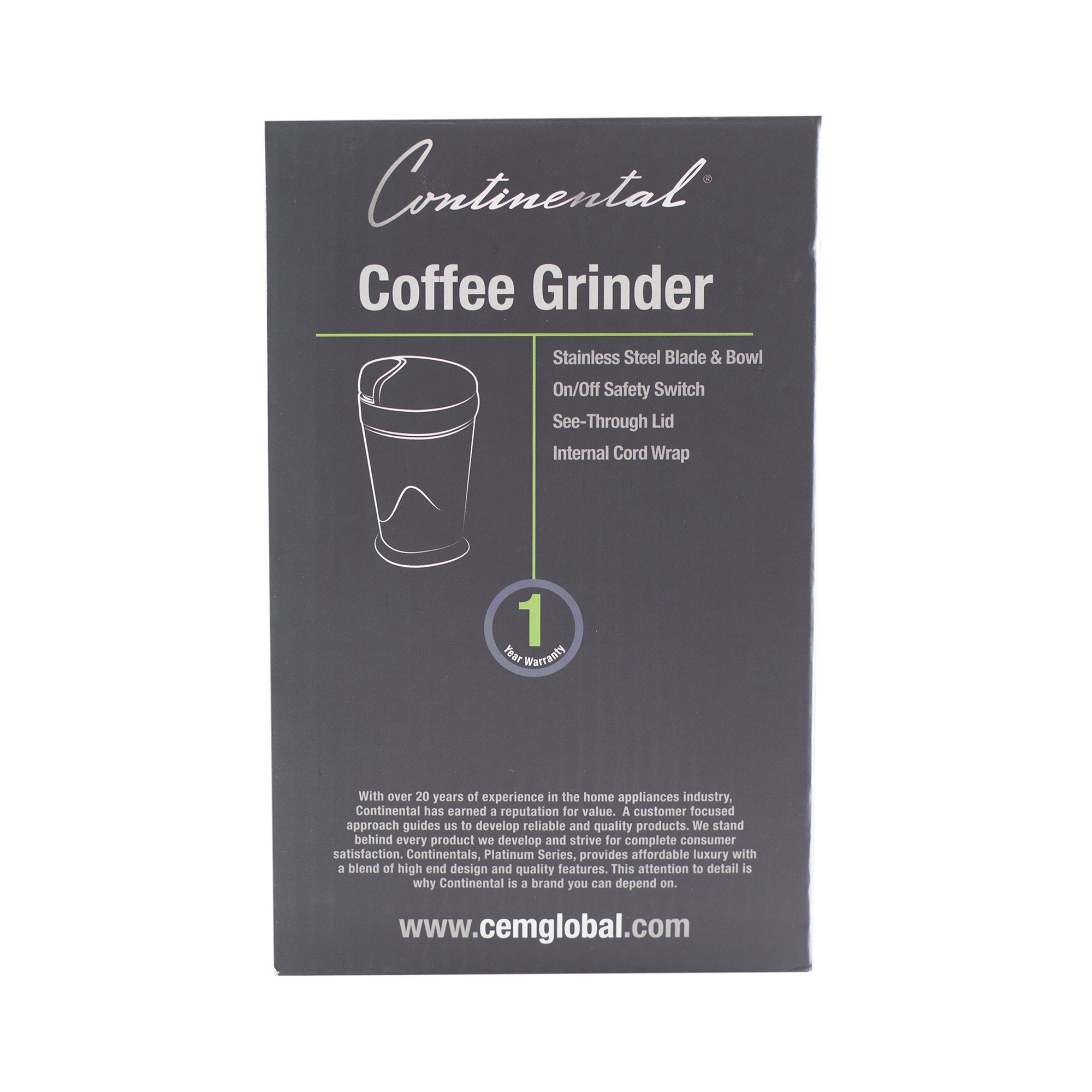 Premium Electric Coffee Grinder for Home & Office - Fast & Quiet Grinding - Perfect for Espresso, French Press & Cold Brew - CE Certified (North America)