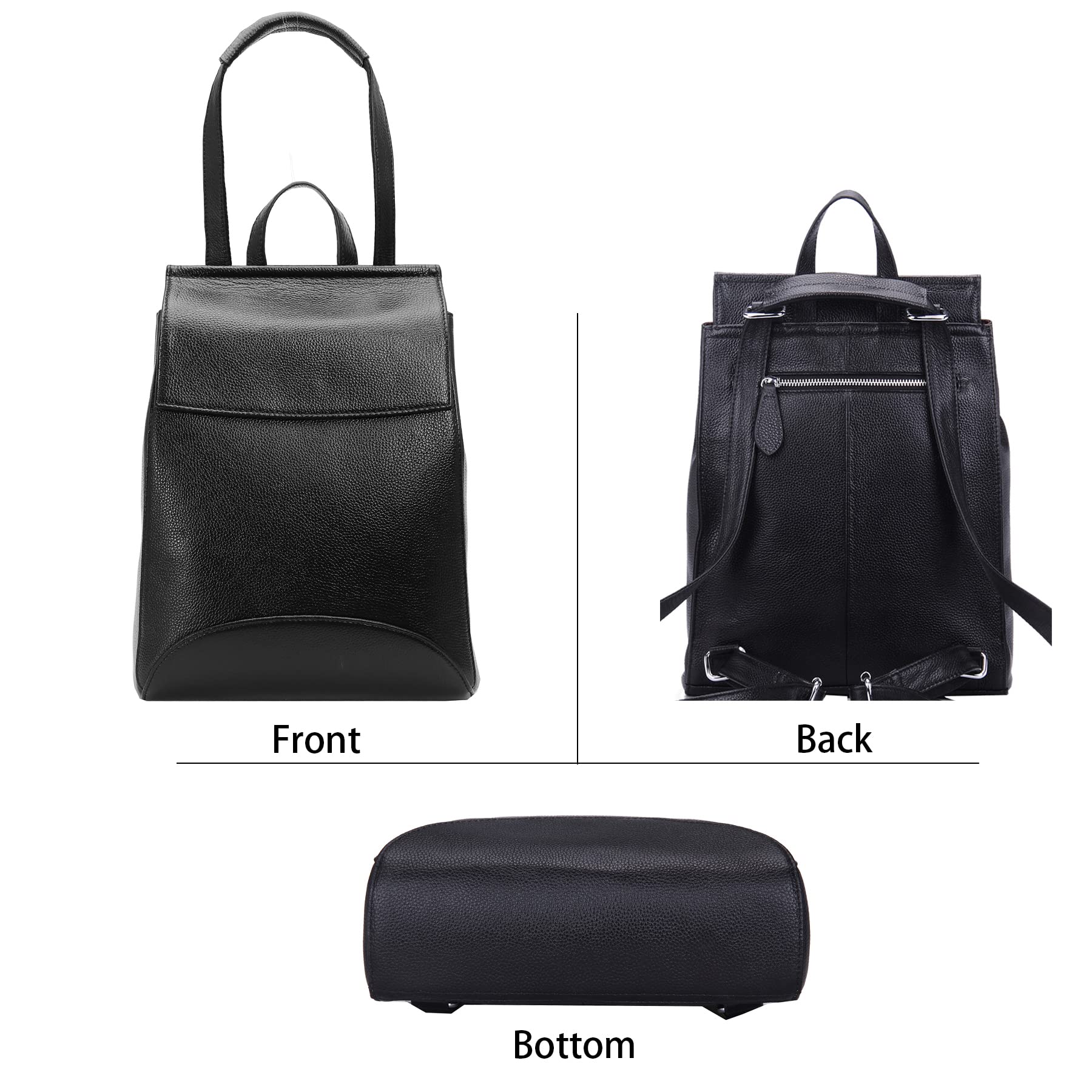 HESHE Women's Leather Backpack - Anti-Theft Travel Purse for Work & Daily Use