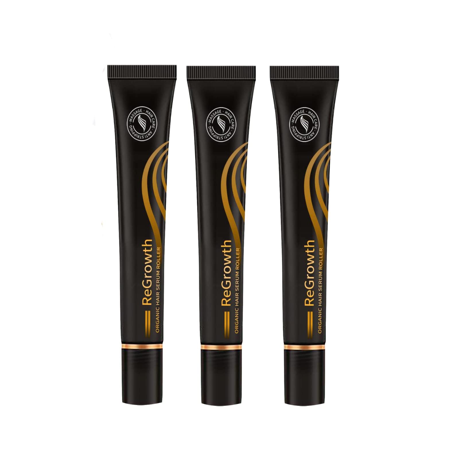 MQSHUHENMY Organic Hair Growth Serum Roller Set - Anti-Hair Stripping Treatment for All Hair Types, Triple Roll-On Massager with Hair Regrowth Essence (3Pcs) | Perfect for Daily Scalp Massage, Thinning Hair Care & Healthy Hair Maintenance