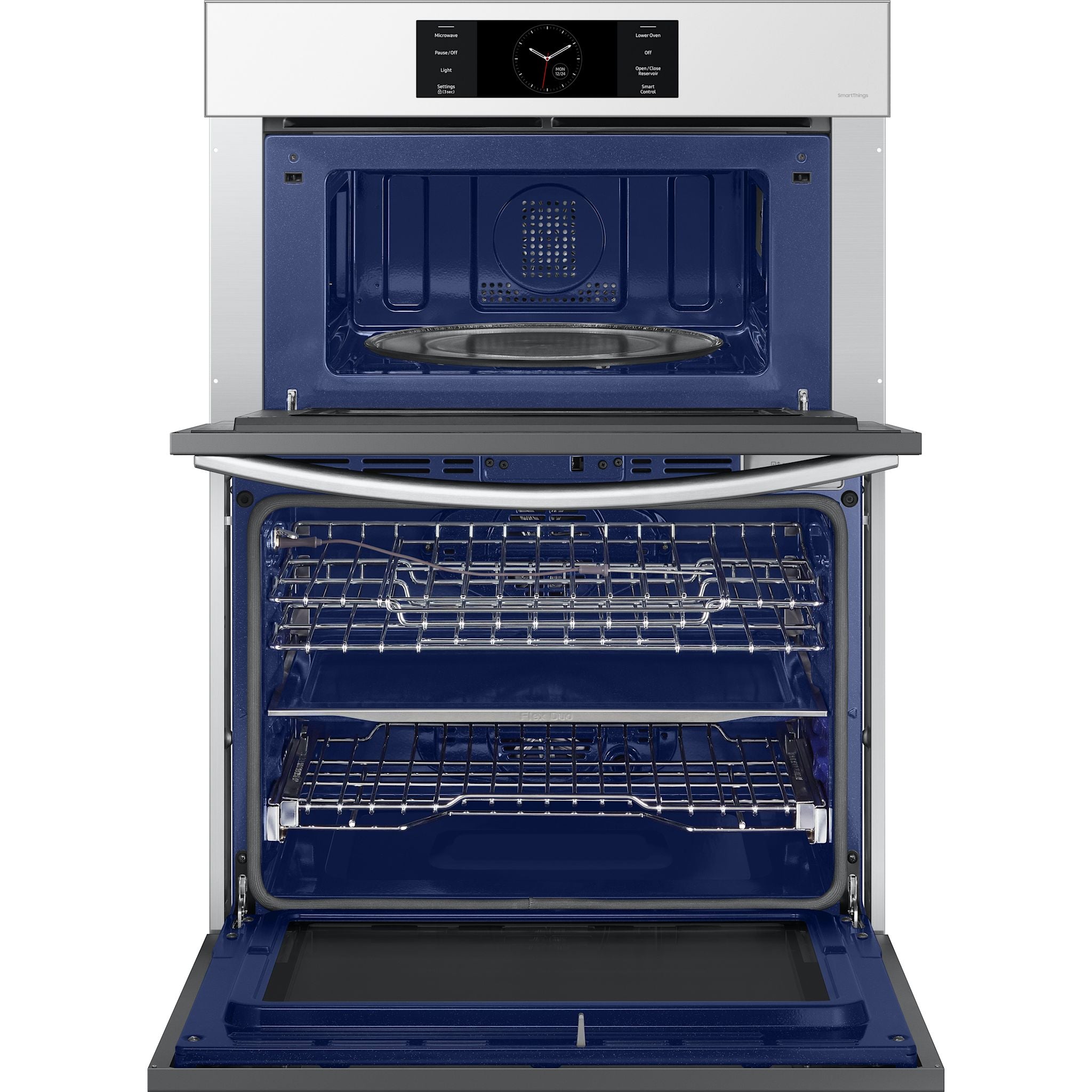 Samsung NQ70CB700D12AA 30-Inch Smart Microwave and Wall Oven Combo - White Glass Finish for Modern Kitchens | Perfect for Baking, Roasting & Quick Meals