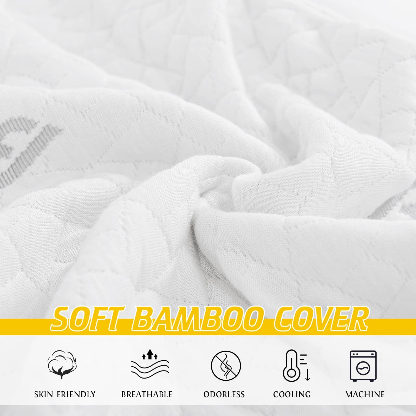 StangH Full Body Pillow with Removable Cover - 20x54 Inch Large Support Pillow for Side & Back Sleepers - Shredded Memory Foam Hug Pillow for Pregnancy, Cuddling & Comfort - Perfect for Bed, Sofa & Travel Use