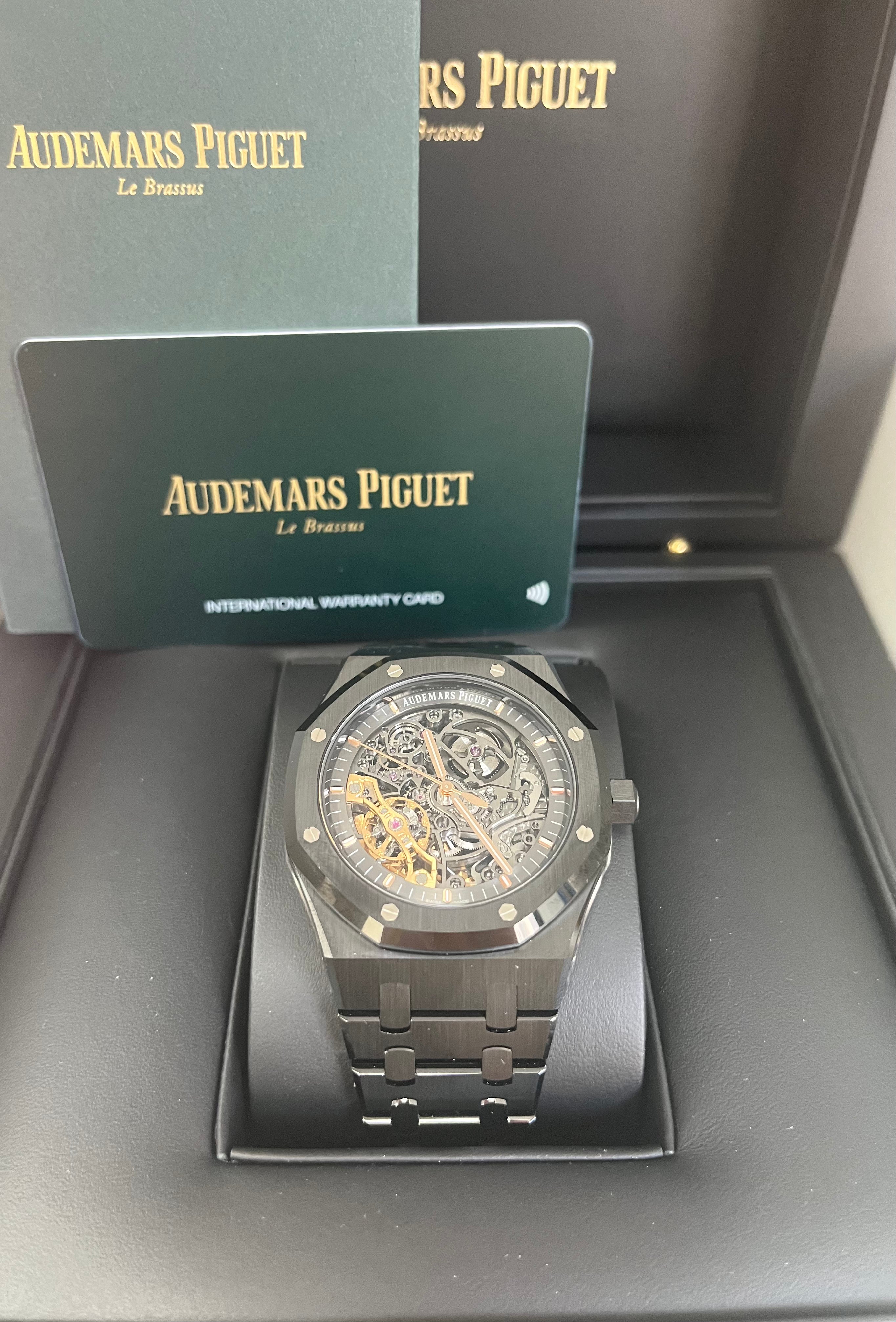 Audemars Piguet Royal Oak 41mm Double Balance Wheel Openworked Watch Ref.15416CE.OO.1225CE.01 - Luxury Skeleton Dial for Men, Premium Stainless Steel & Ceramic - Perfect for Business Meetings, Gala Events & Collector's Showcase