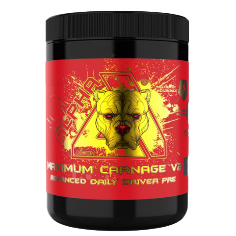 Alpha Neon Maximum Carnage V2 450g Pre-Workout Supplement - Rainbow Candy Flavor for Energy & Focus | Gym, Fitness & Bodybuilding Performance Booster
