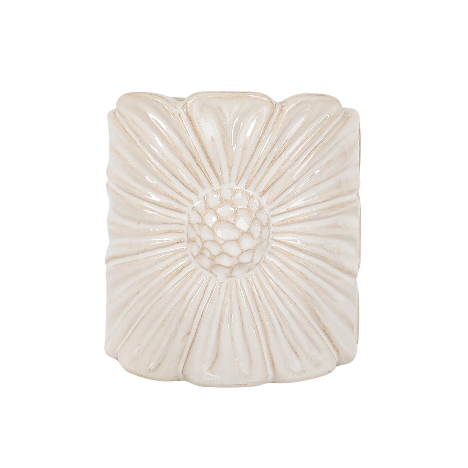 White Daisy Planter - Elegant Flower Pot for Indoor & Outdoor Decor, Home Garden, Office, and Gift Ideas