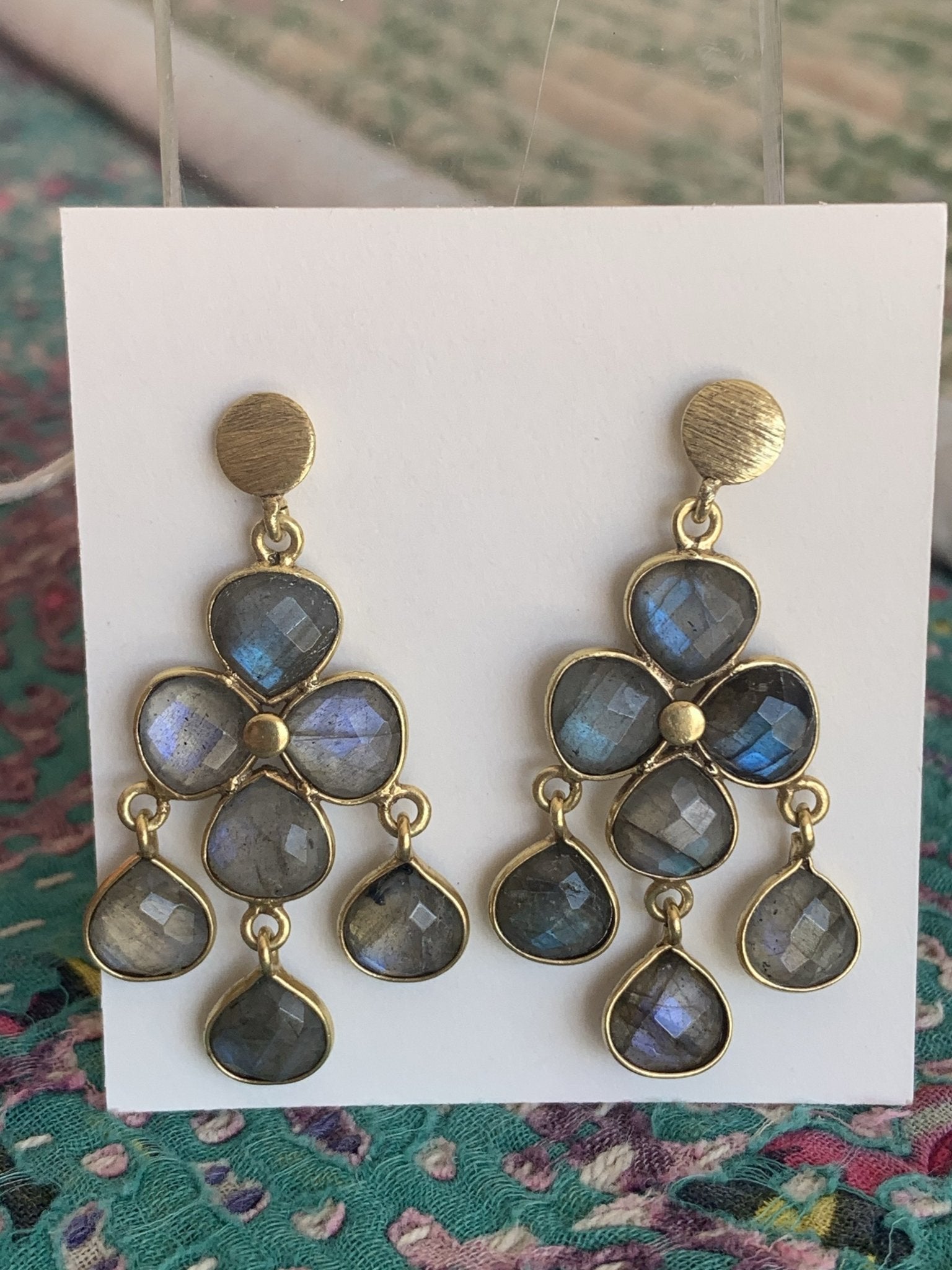 Labradorite Gemstone Designer Earrings – Handmade Sterling Silver Dangle Earrings for Women | Perfect for Parties, Weddings & Special Occasions