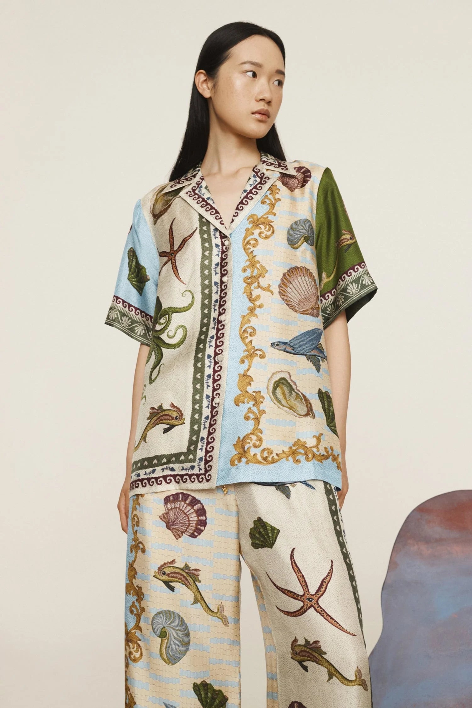 Silk Shirt for Women - Elegant Bath House Blouse - Perfect for Spa, Lounge & Relaxation at Home