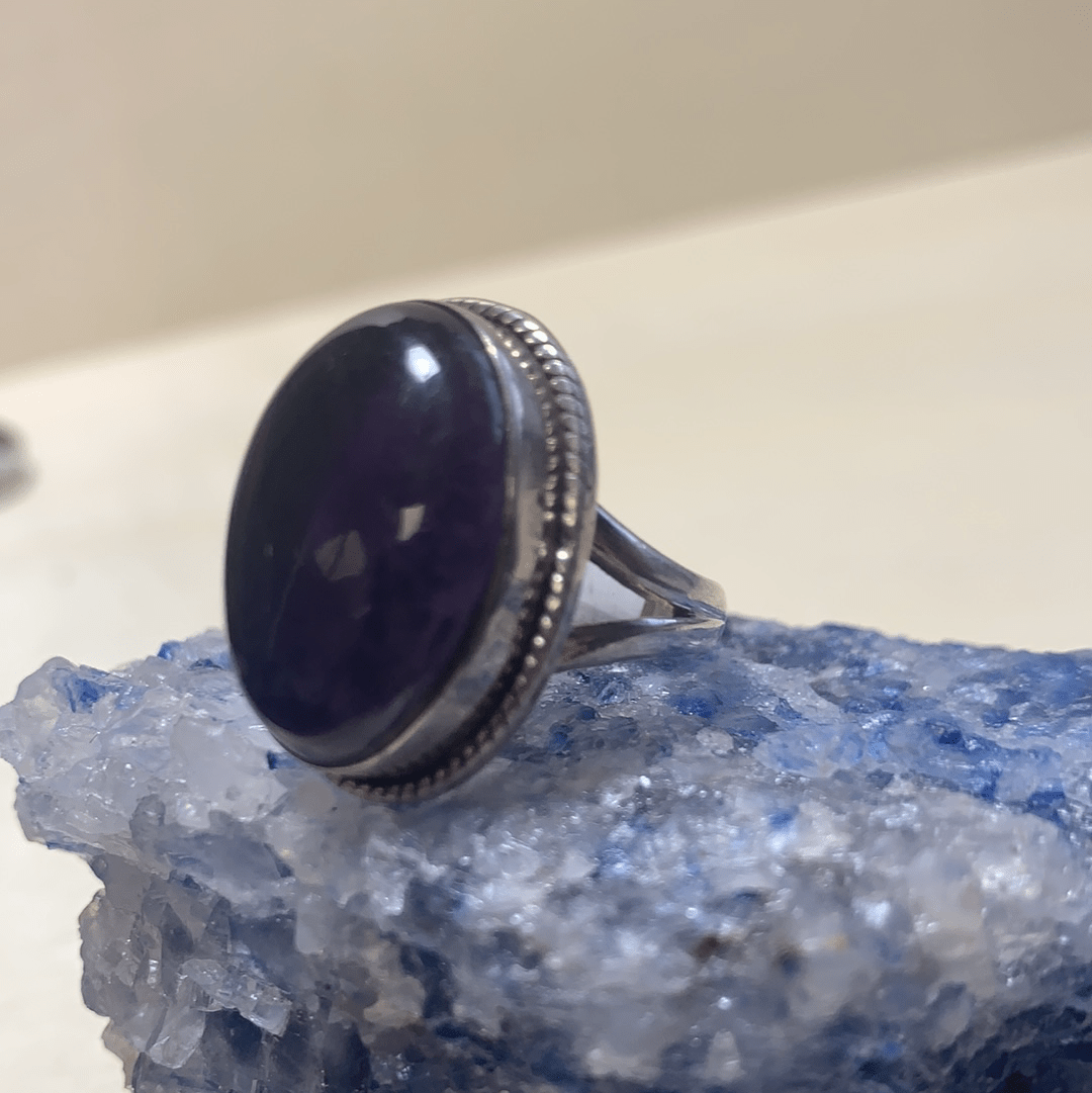 Natural Amethyst Sterling Silver Ring for Women Size 6.75 - Elegant Purple Gemstone Jewelry Gift for Birthday, Anniversary & Everyday Wear