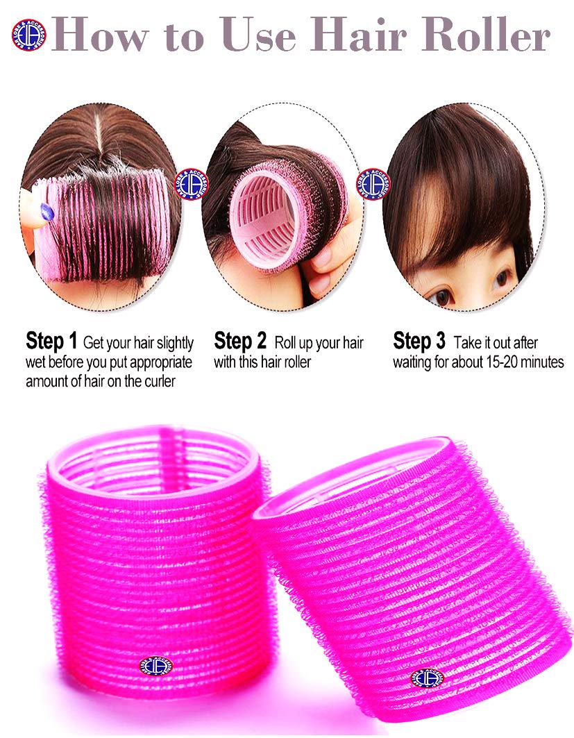 Professional Hair Soft Rollers for Ear Lobe & Accessories - Pink | Heatless Curling Set for Salon, Home Styling & Travel Use
