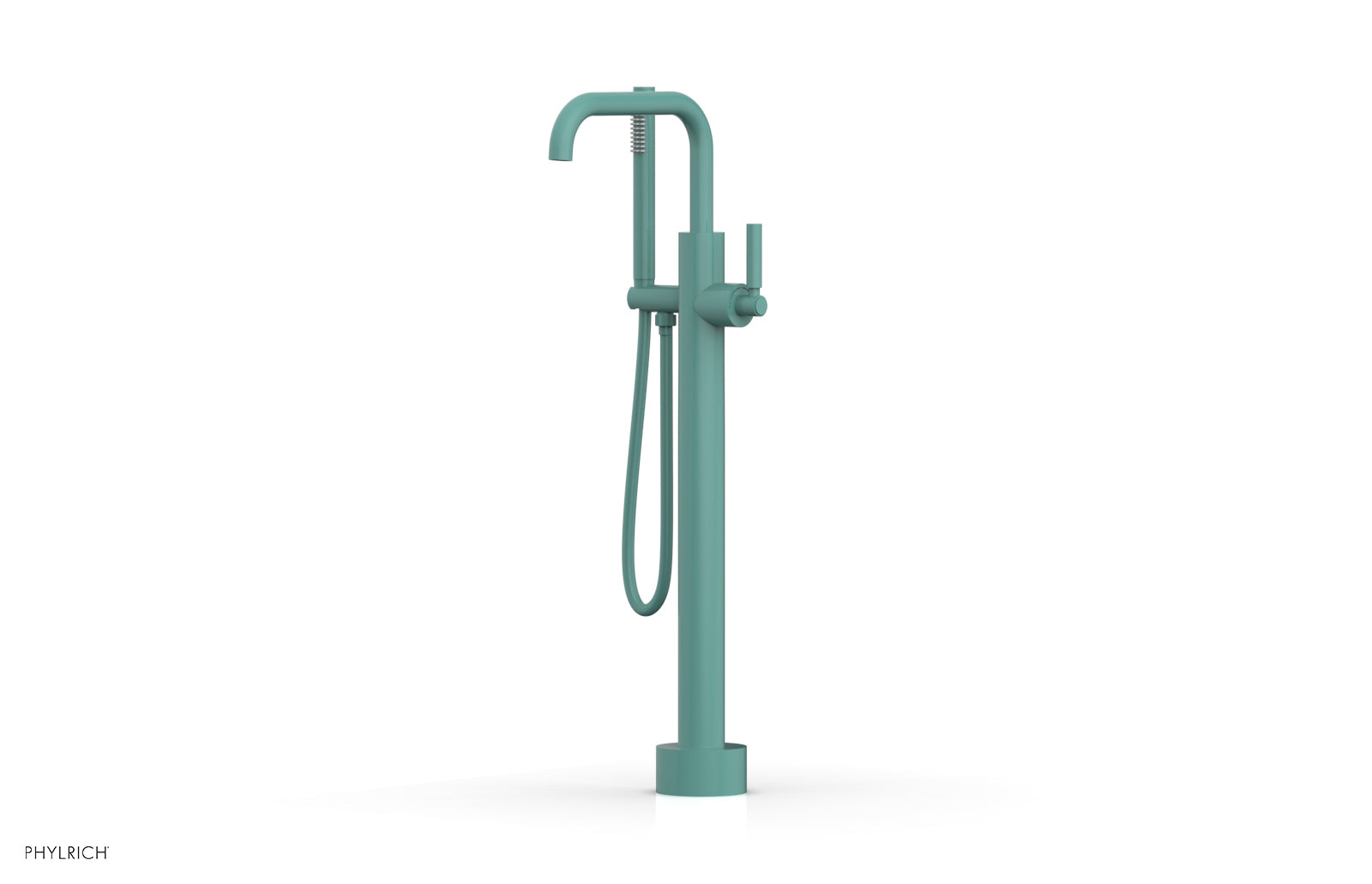 BASIC Low Floor Mount Tub Filler with Lever Handle and Hand Shower D130 45 03 - Perfect for Modern Bathroom Renovations and Spa-Like Shower Experiences