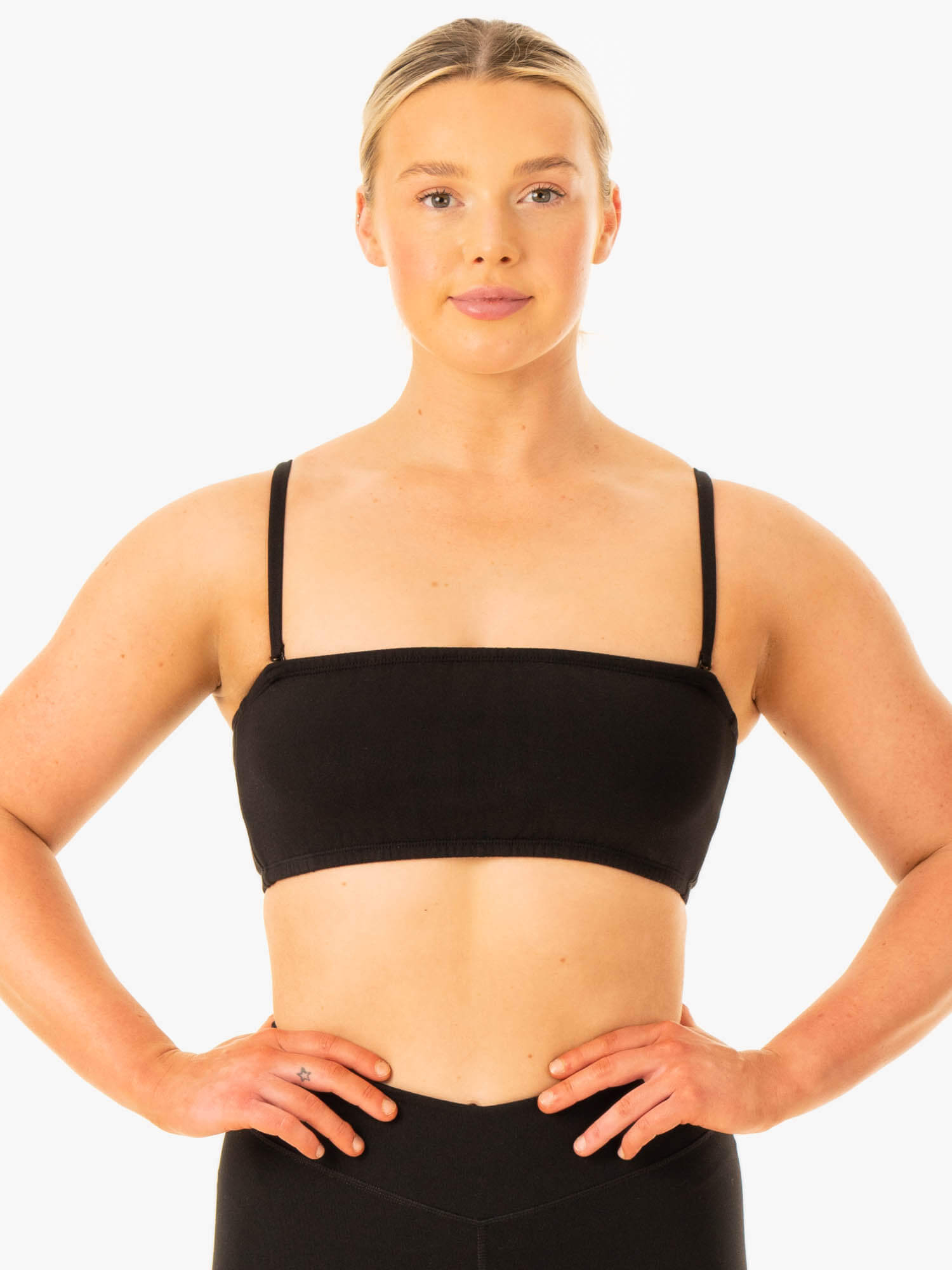 Convertible Bandeau Sports Bra for Women - Breathable Workout Top in Black | Yoga, Running & Gym Essentials