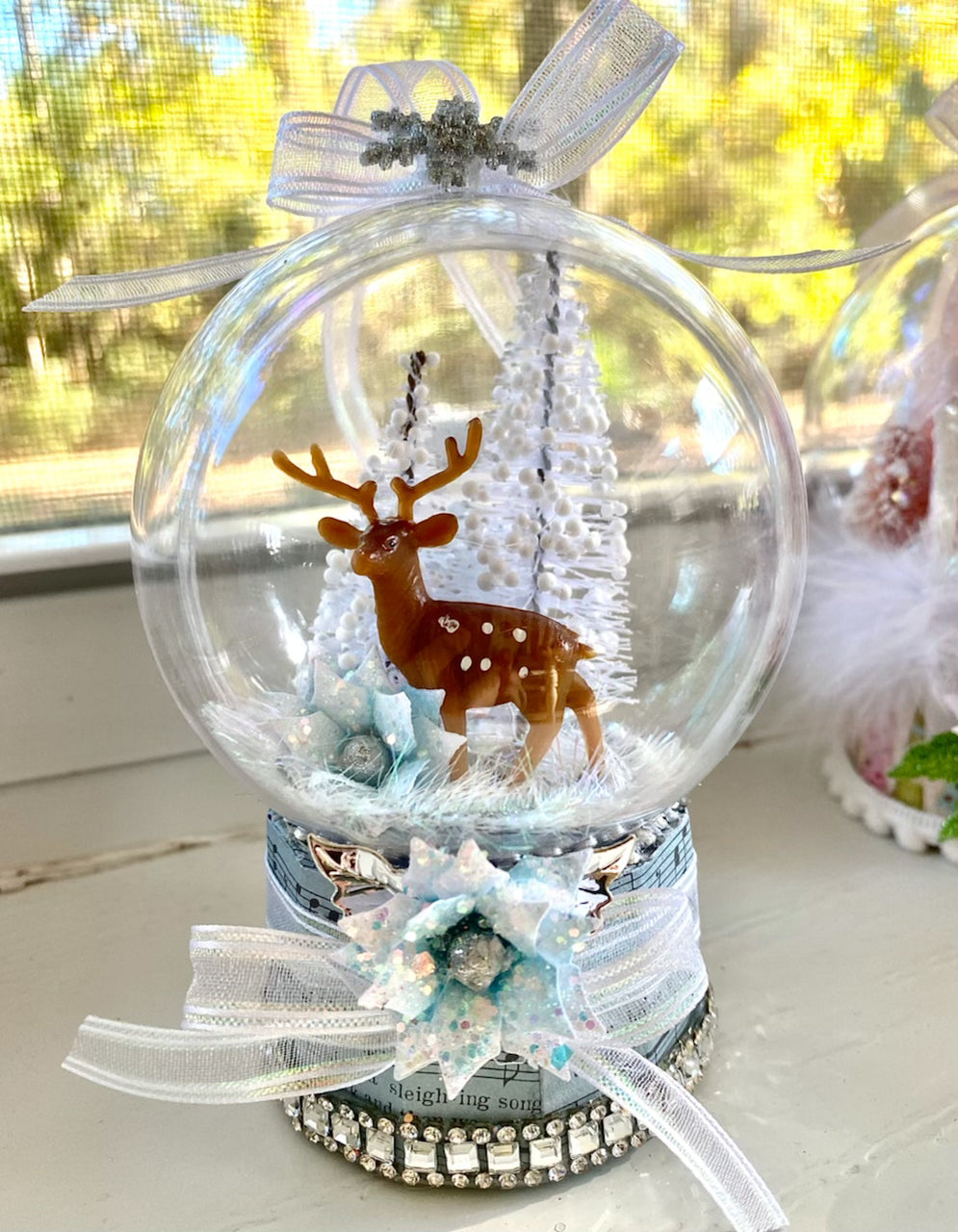 3D Snow Globe with LED Lights - Christmas Decoration, Holiday Gift, Home & Office Decor - Perfect for Winter, Xmas, and Festive Celebrations