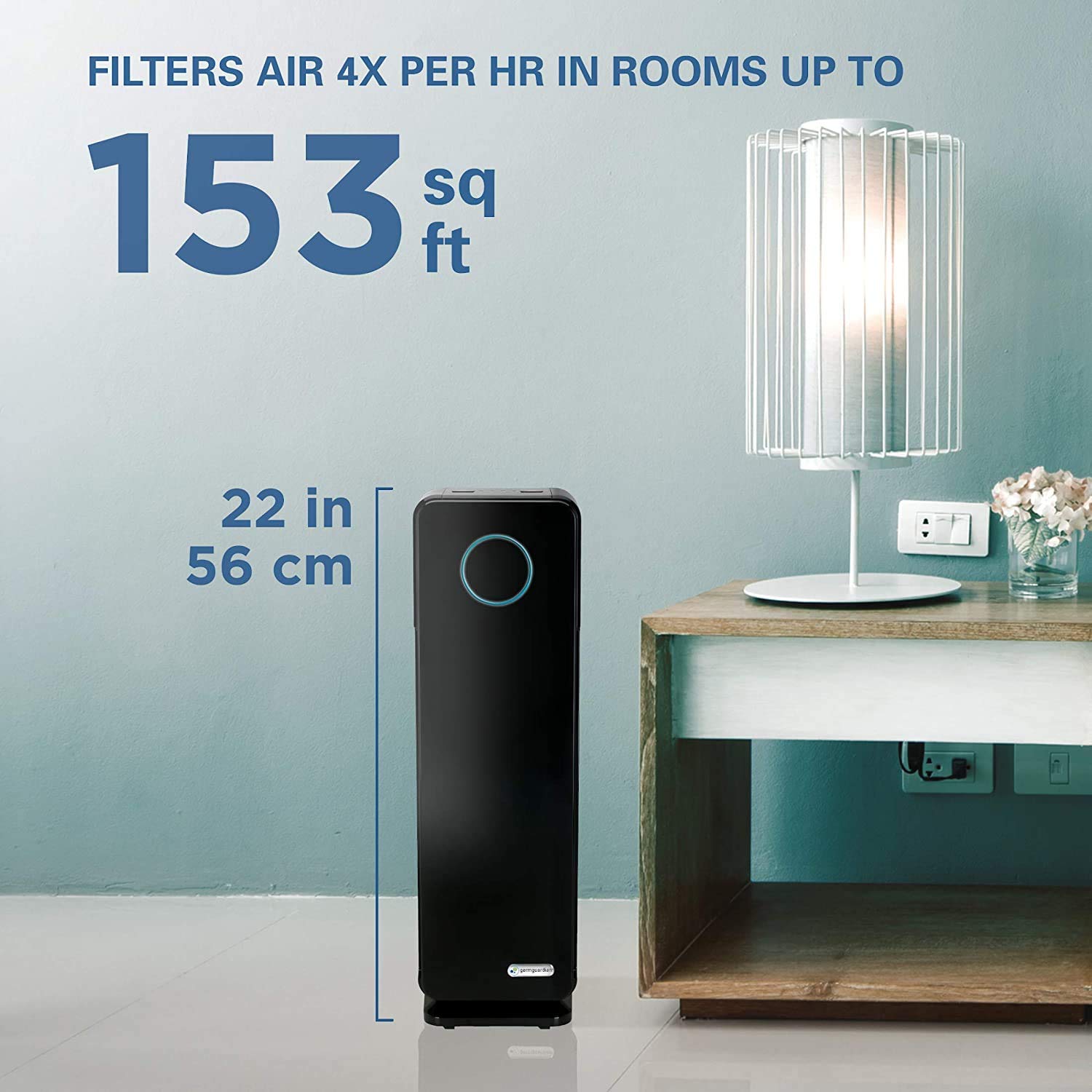 GermGuardian AC4300BPTCA True HEPA Air Purifier with UV-C Light Sanitizer - Removes 99.97% of Dust, Pollen, Pet Dander & Germs - Includes FLT4850PT Replacement Filter - Ideal for Bedrooms, Living Rooms & Offices