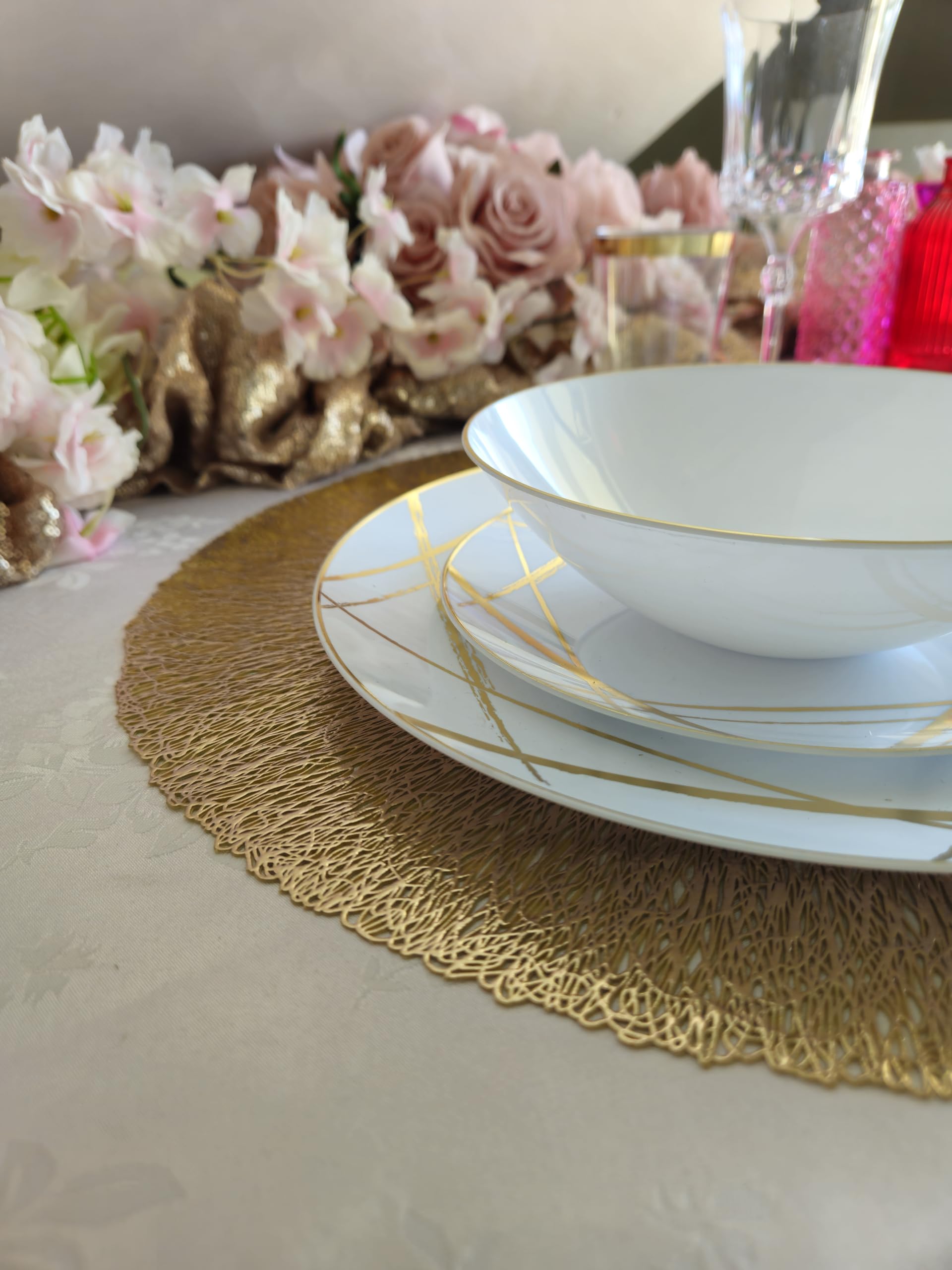 40-Pack Disposable Plastic Plates for Weddings & Parties - 10.25
