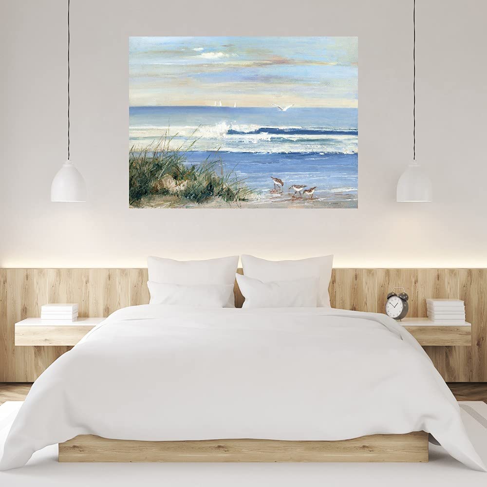 Fine Art Canvas Beachcombers Wall Decor by Sally Swatland - 43x32 Inch Ready to Hang Painting for Living Room, Bedroom, Office & More - Coastal Home Decor & Beach House Wall Art