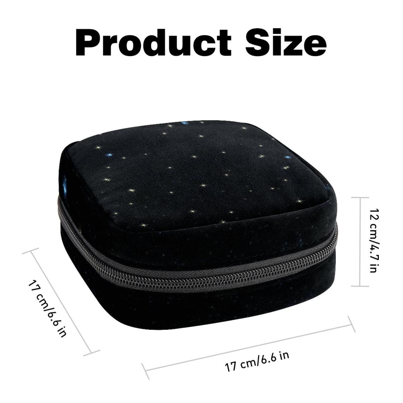 Menstrual Cup Pouch & Sanitary Pad Organizer Bag for Women - Portable Storage Case for Tampons, Pads & Feminine Hygiene Products - Perfect for Travel, Gym & Daily Use (Night Sky with Stars Design)