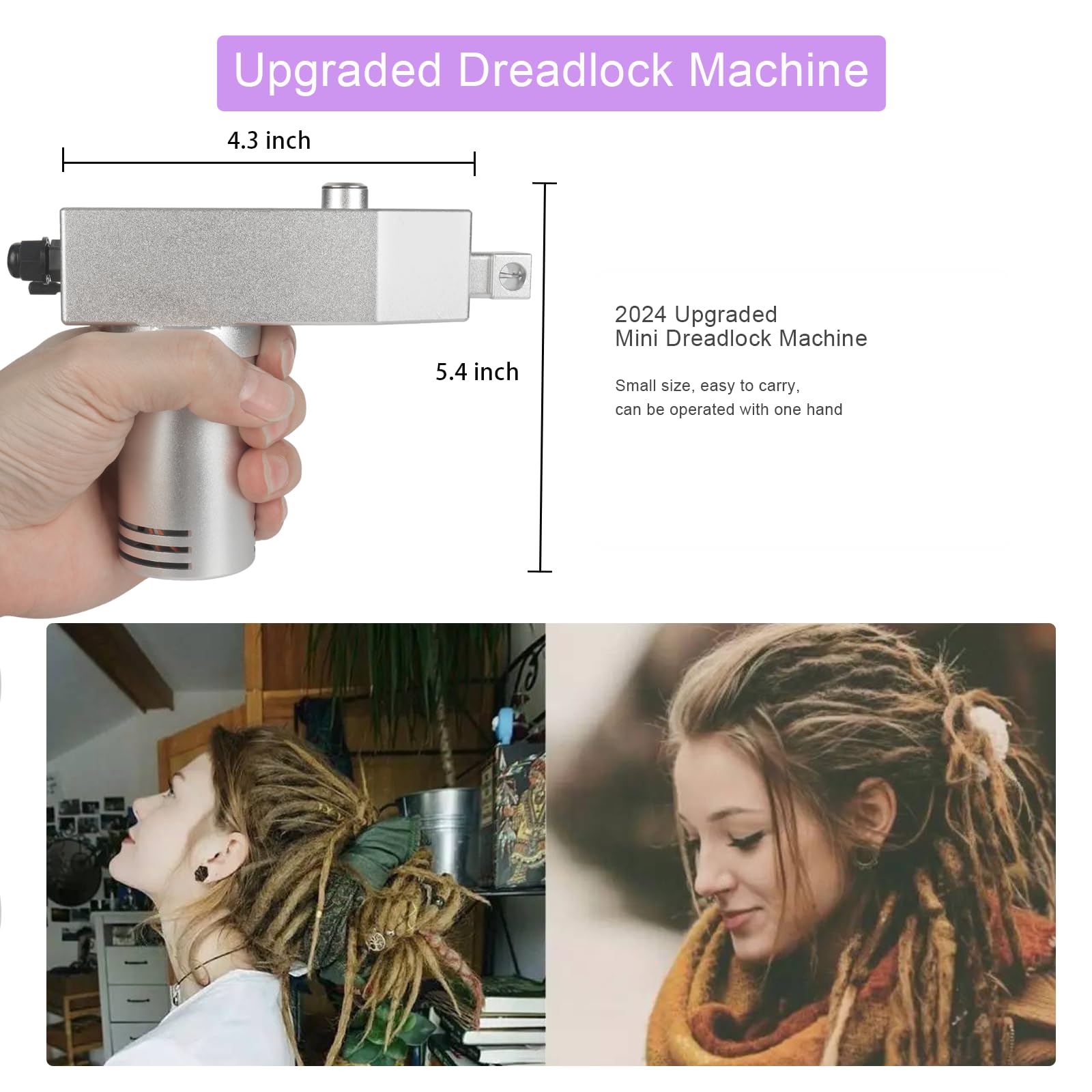 Upgrade Dreadlock Machine - Portable Handheld Instant Loc Tool with Latest Technology for Perfect Dreadlocks | Salon & Home Hair Styling