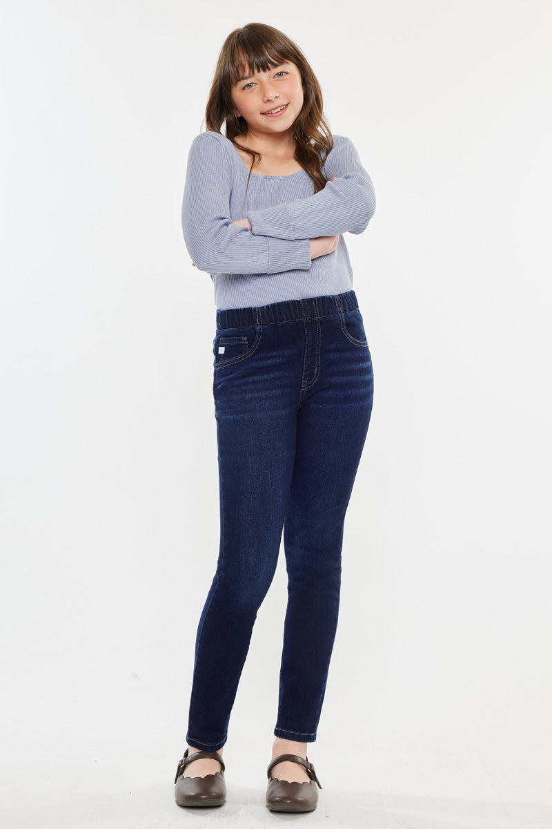 Crystal High Rise Ankle Skinny Jeans for Kids - Trendy Stretch Denim Pants for Girls & Boys - Perfect for School, Playdates & Casual Outings