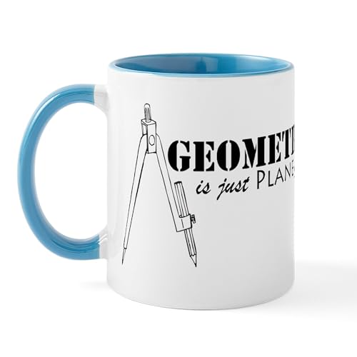 White/Blue Inside - Plane Fun Geometry Mug