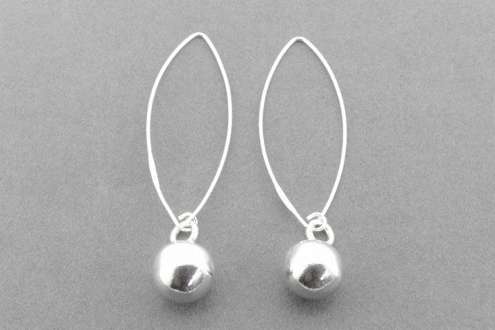 Organic Ball Long Drop Earrings - Fine Sterling Silver Dangle Jewelry for Women - Perfect for Parties, Weddings & Evening Events