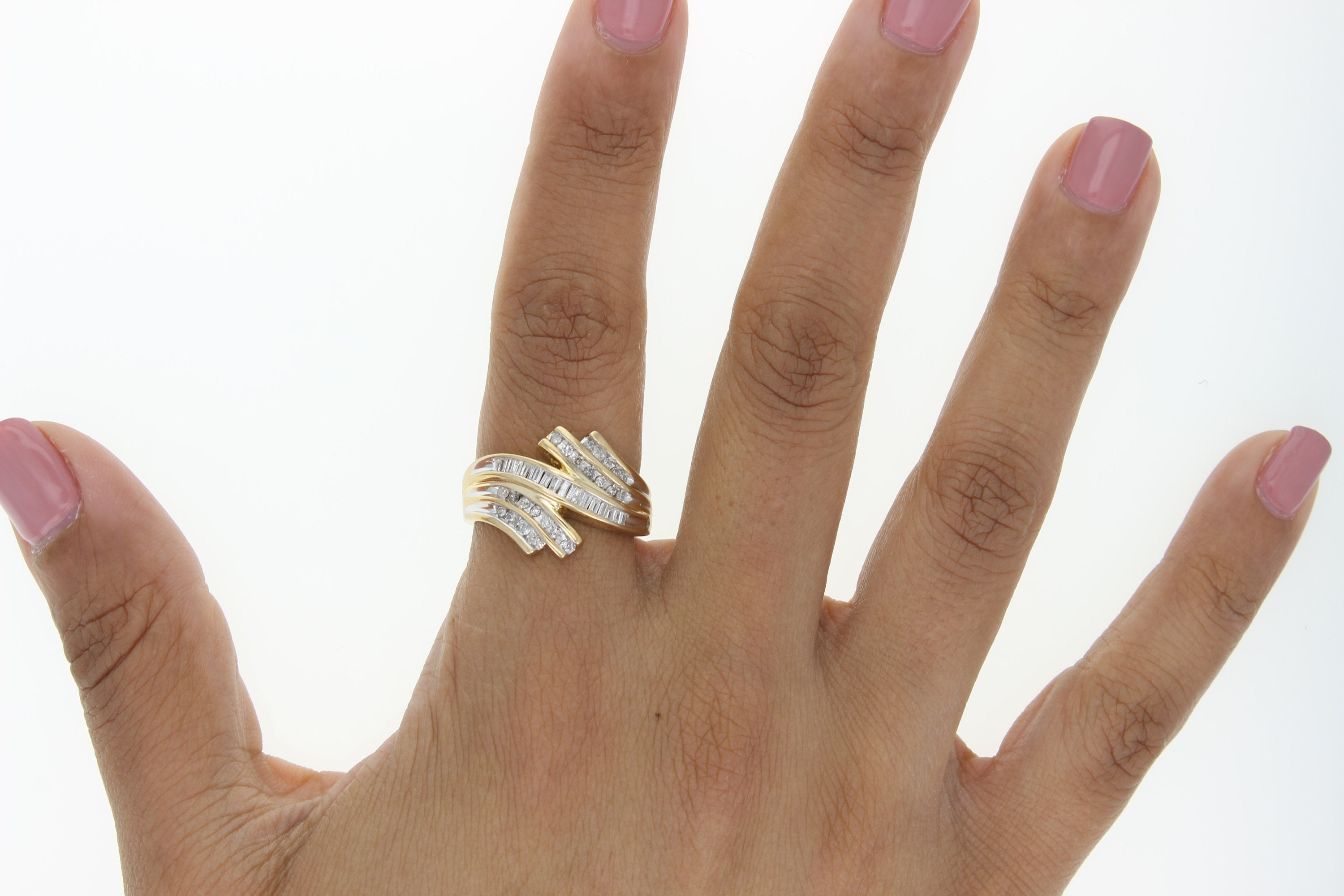 1.00cttw Baguette Diamond Statement Ring in 14K Yellow Gold – Elegant Jewelry for Weddings, Anniversaries & Special Occasions