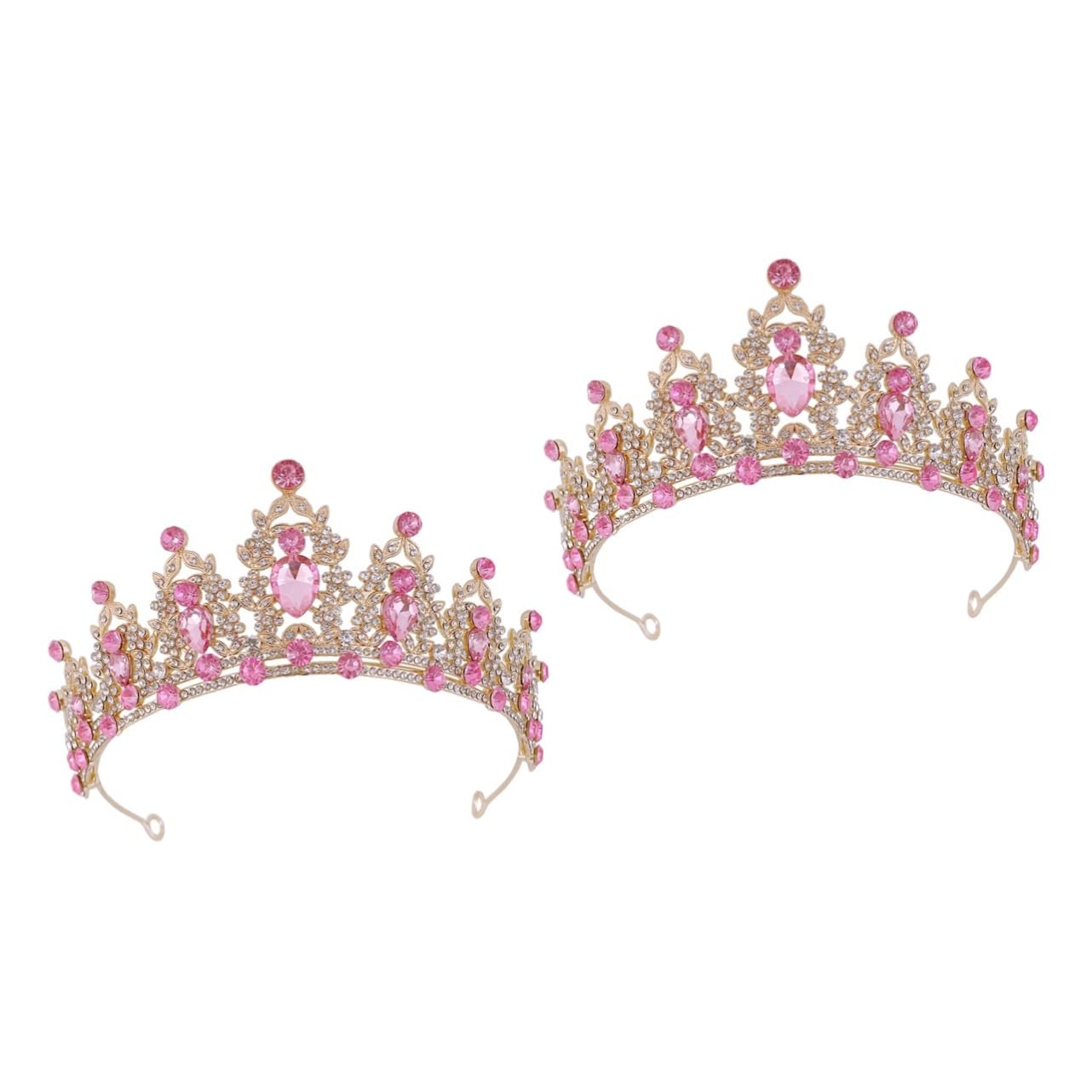 2pcs Elegant Rhinestone Tiara Crown Headpiece for Women - Wedding, Birthday, Bridal Hair Accessories - Goddess Headdress for Princess Bride, Party & Special Occasions