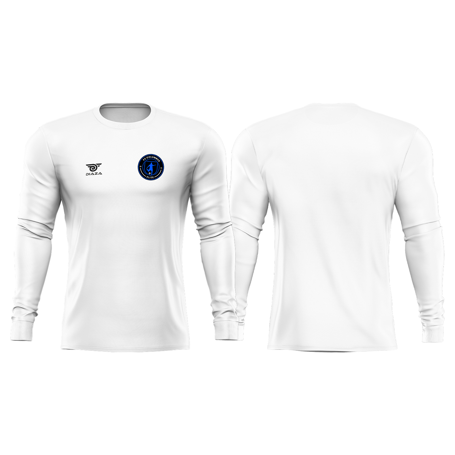 FC Columbus Men's Long Sleeve Dri-Fit Performance Shirt - Moisture Wicking Athletic Top for Running, Gym & Outdoor Activities - White