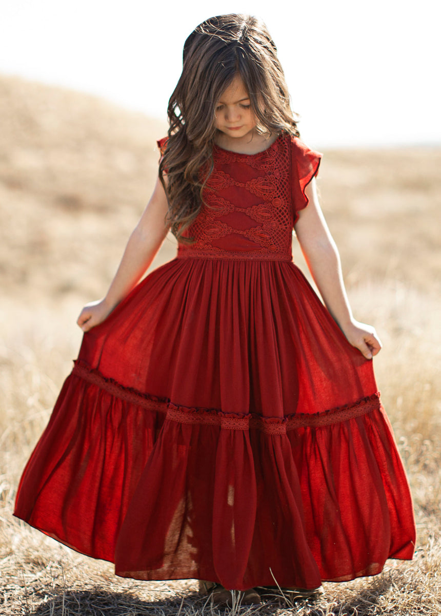 Elegant Crimson Viola Dress for Women - Perfect for Weddings, Parties & Special Occasions
