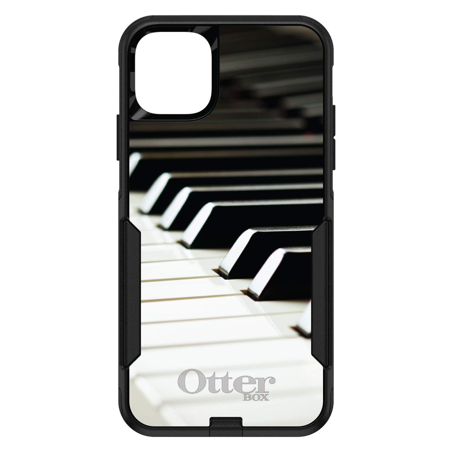 DistinctInk iPhone 11 Pro MAX Case (6.5 Inch) - Durable Black Protective Cover with Piano Key Design | OtterBox Commuter Replacement | Perfect for Work, Travel & Everyday Use