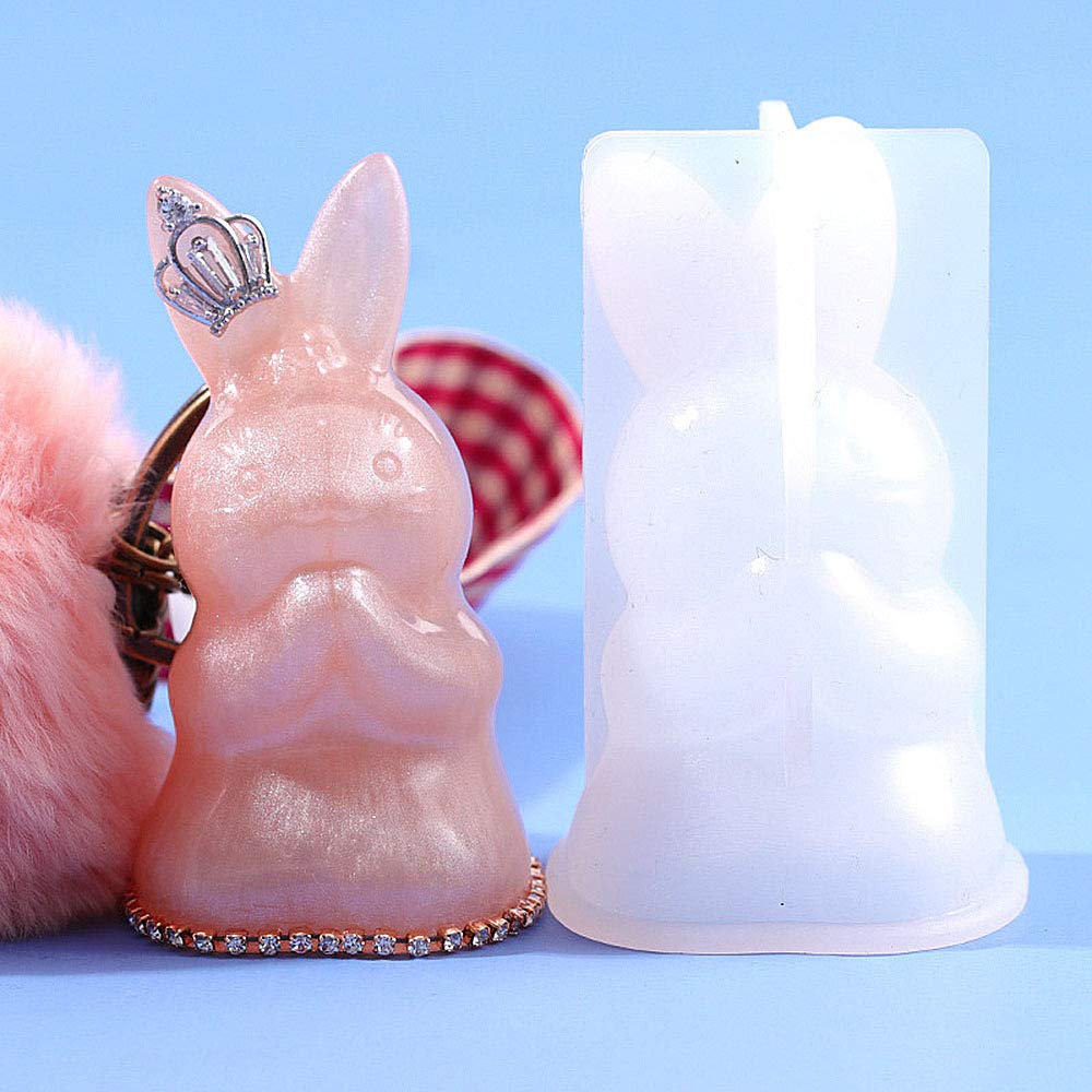 2-Pack Rabbit Resin Molds for Easter Bunny DIY Crafts - Silicone Epoxy Casting Molds for Handmade Soap, Candle & Plaster Making - Perfect for Home Decor, Desktop Display & Spring Festival Gifts
