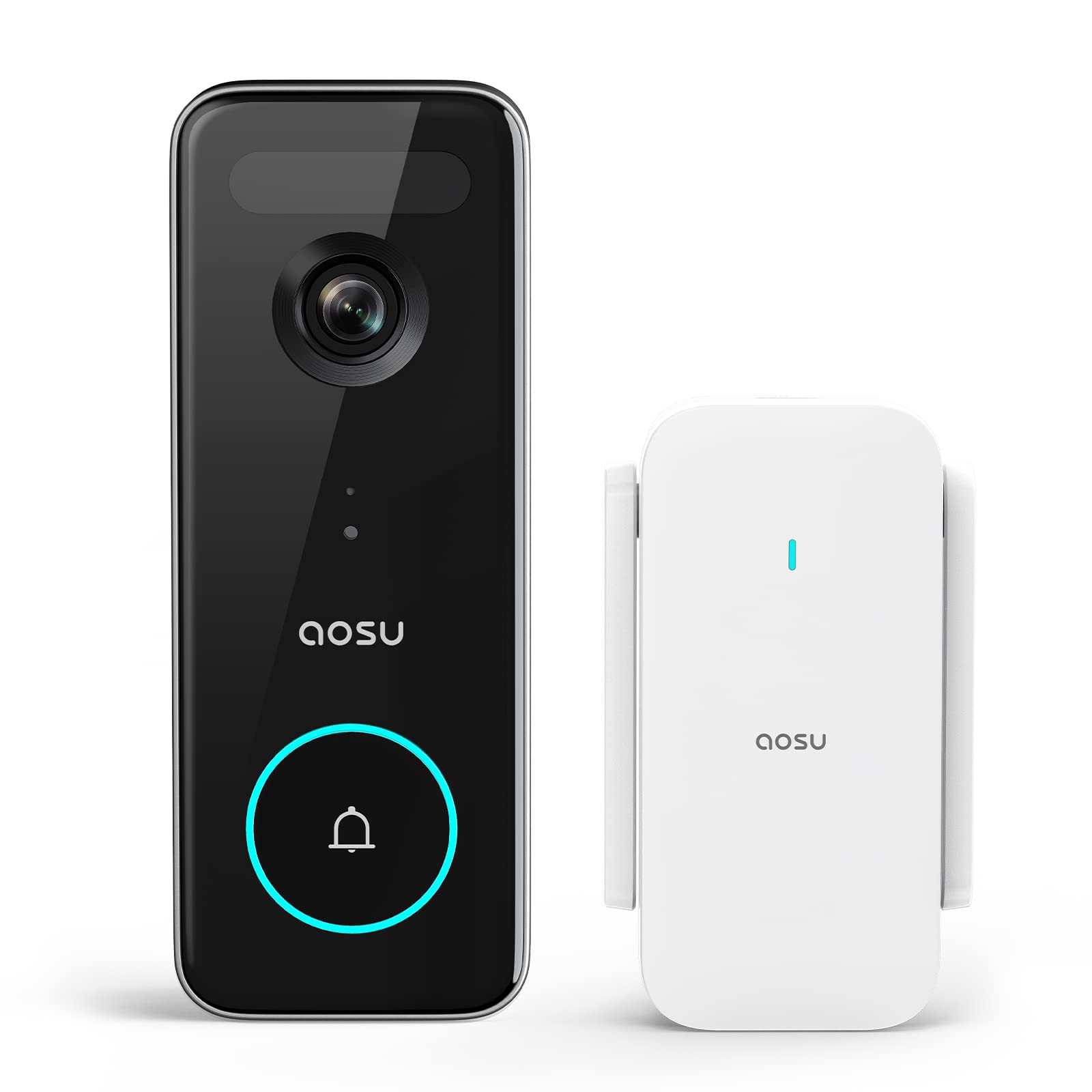 AOSU Wireless Video Doorbell Camera - 5MP Ultra HD, No Monthly Fee, 2.4/5GHz WiFi, Homebase Included, Battery/Wired Power - Works with Alexa & Google Assistant - Perfect for Home Security & Smart Home Integration