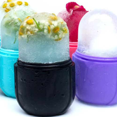 Ice Facial Roller for Face & Skin Care - Anti-Inflammatory Face Icer Roller to Reduce Acne, Fine Lines & Wrinkles - Black | Perfect for Morning Routine & Post-Workout Cooling Relief