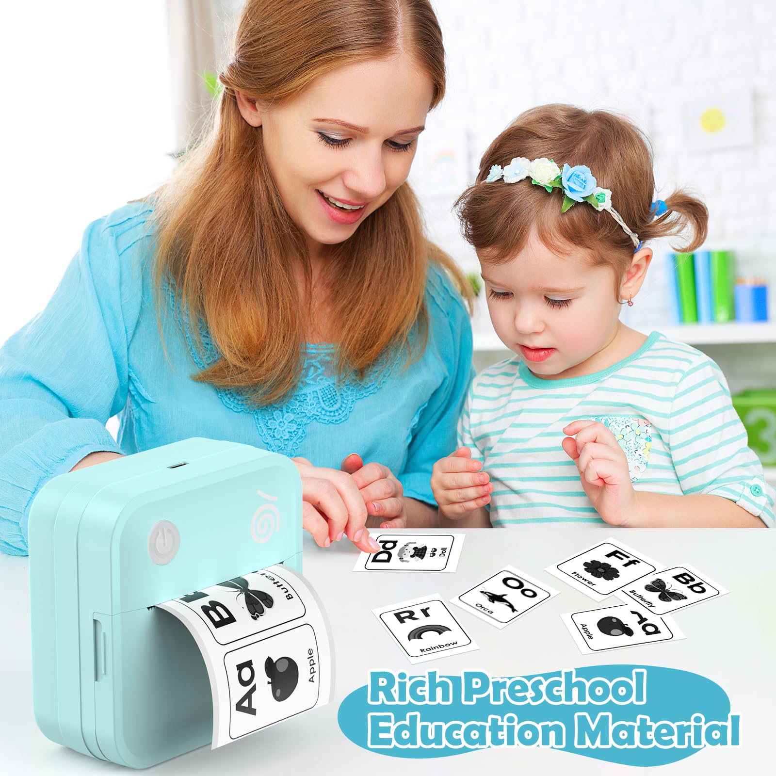 Bluetooth Label Maker Machine - Portable Waterproof Thermal Sticker Printer with 2 Rolls Paper, 50 Fonts & 500+ Icons - Perfect for Home, Office, and Warehouse Organization
