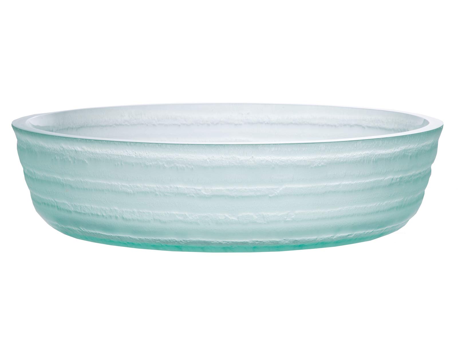 Modern Clear Round Embossed Glass Bathroom Vessel Sink - Elegant Vanity Basin for Contemporary Bathroom Decor, Perfect for Powder Rooms, Master Baths & Spa Retreats