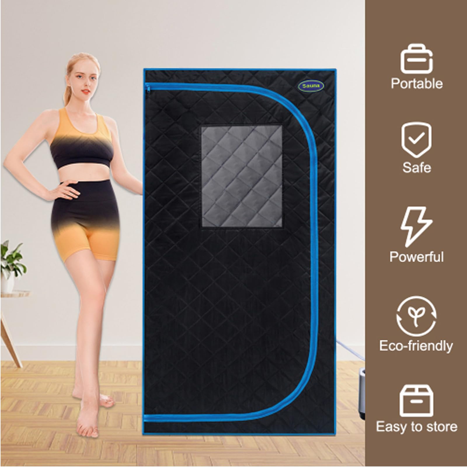 Portable Black Mini Plus Style Steam Sauna Tent for Home Spa - Includes Steam Generator, Remote Control, Foldable Chair & PVC Pipes | Fast Heating, Easy Setup | FCC & UL Certified | Perfect for Relaxation, Detox & Muscle Recovery