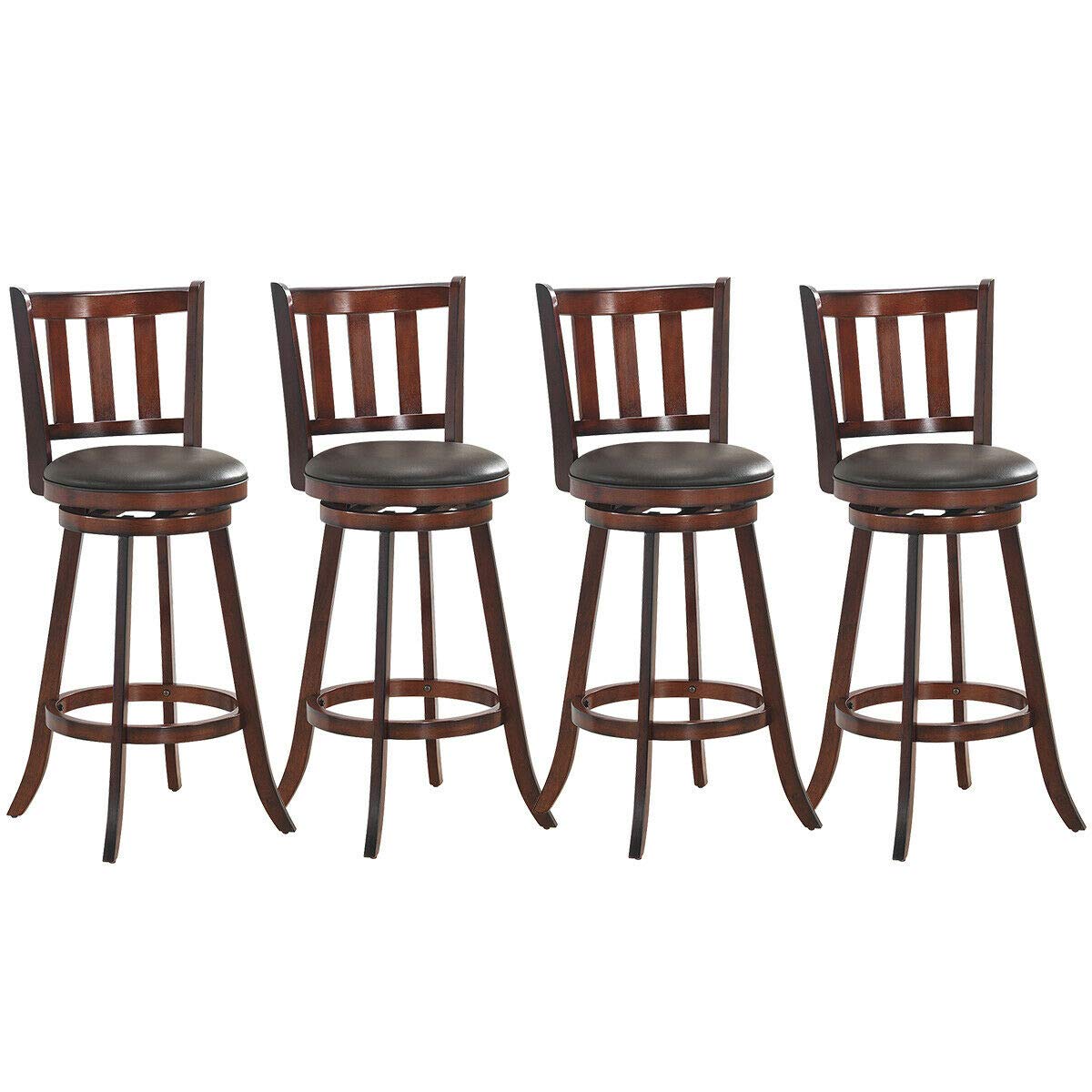 COSTWAY 4-Piece Bar Stool Set - 29.5